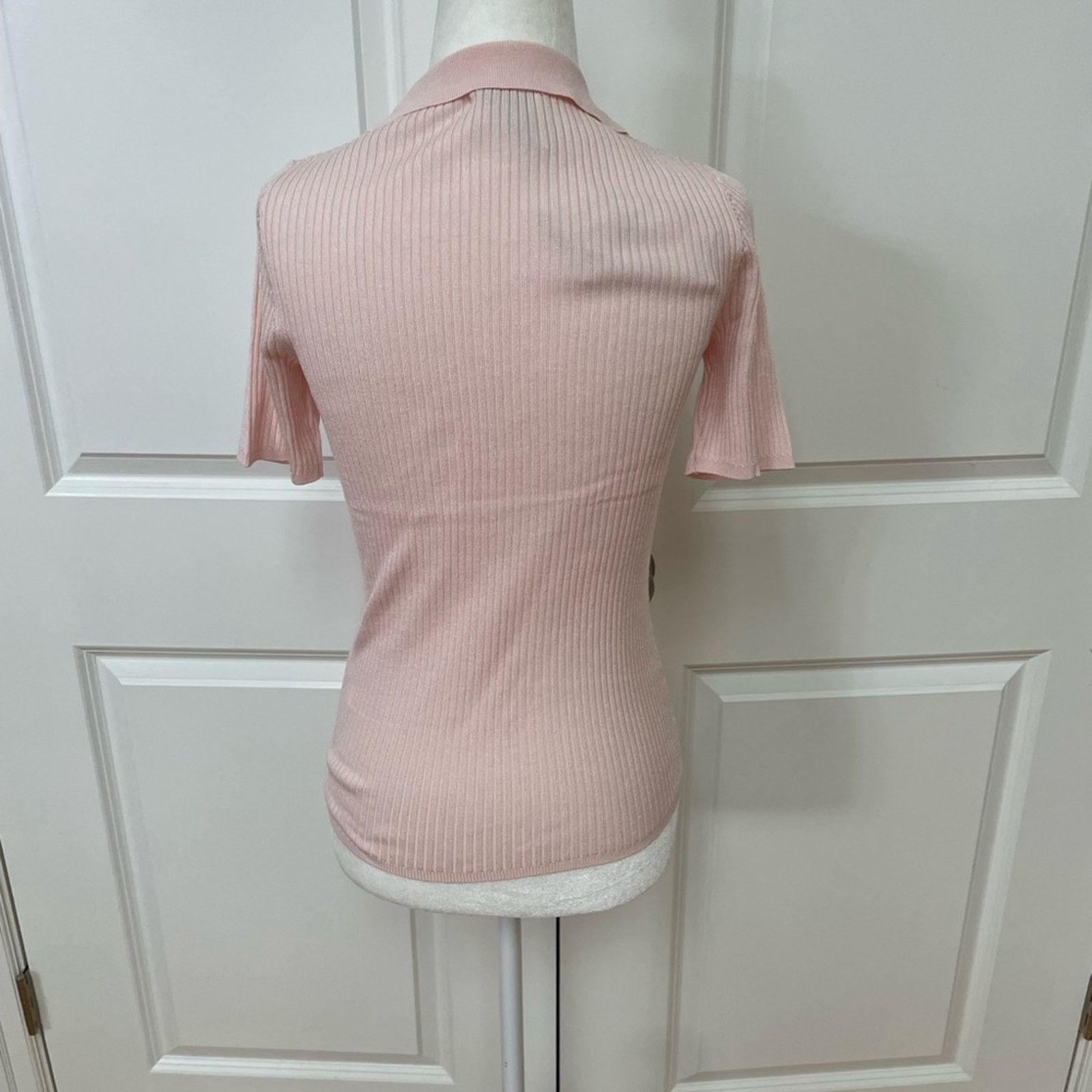 Elie Tahari Pointelle Polo Sweater from ELIE BY ELIE TAHARI Size XS / US 0-2 / IT 36-38 - 5 Thumbnail