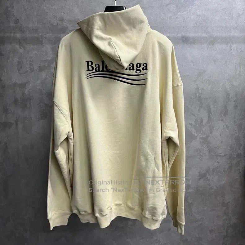 Balenciaga Balenciaga Beige Letter Print Hoodie. Size US M / EU 48-50 / 2 - 2 Thumbnail