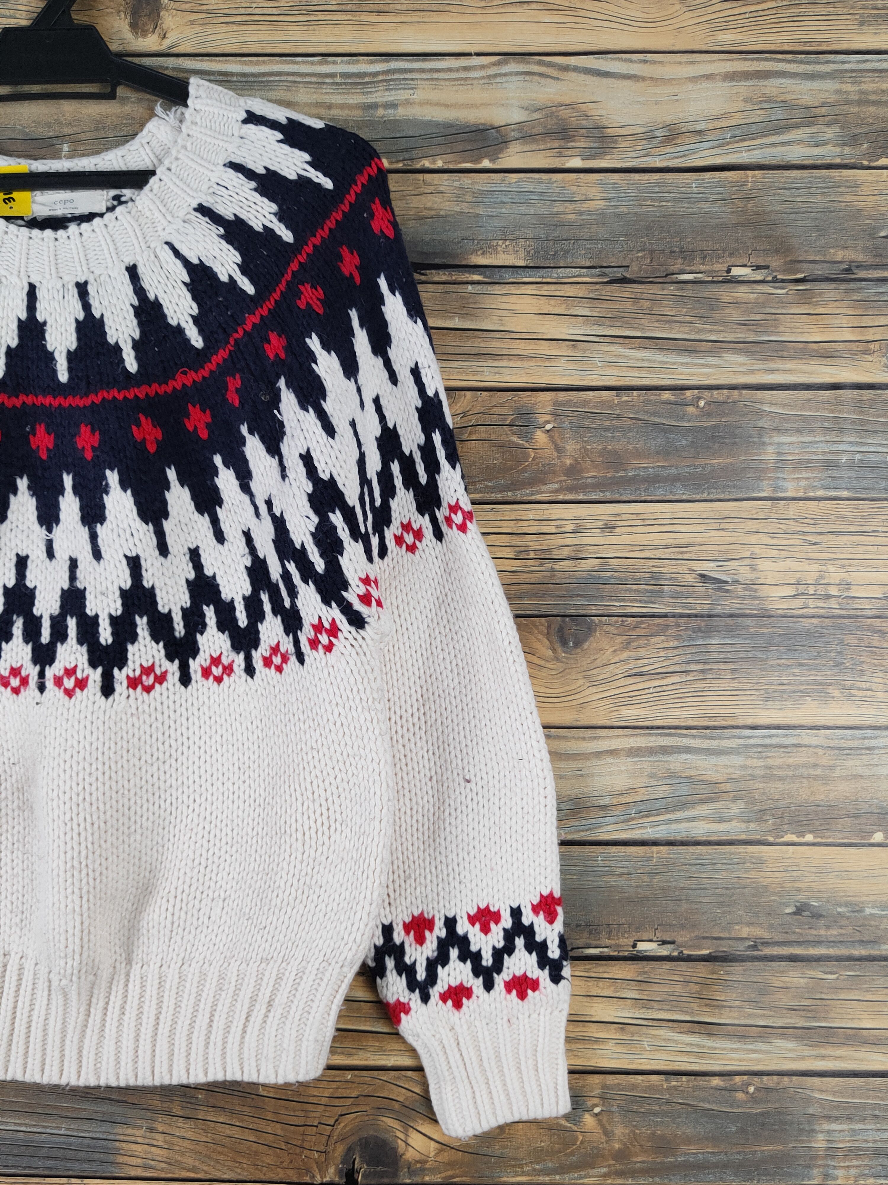 Homespun Knitwear Cepo Ivory art Knitwear Sweatshirts #W1641 Size US S / EU 44-46 / 1 - 5 Thumbnail