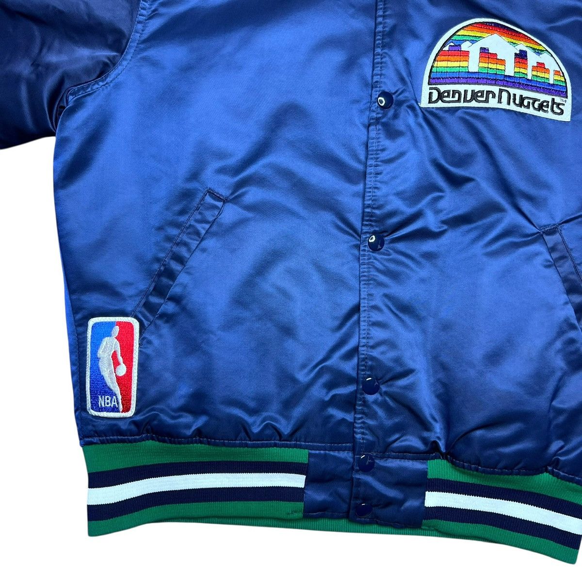 Starter Vintage 1980s NBA Denver Nuggets Starter Satin Bomber Jacket Size US M / EU 48-50 / 2 - 7 Thumbnail