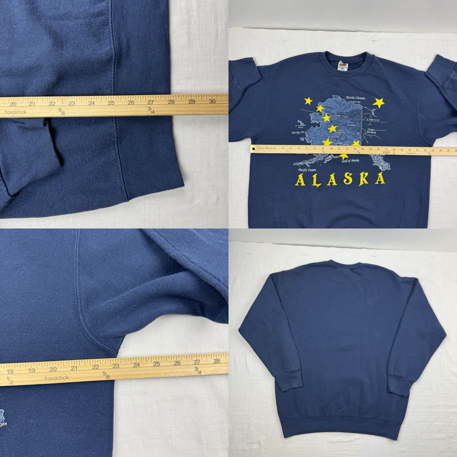 Fruit Of The Loom VINTAGE Fruit of the Loom Sweatshirt Men L Blue 90s USA Nature Constellation Crew Neck Pullover Size US L / EU 52-54 / 3 - 8 Thumbnail