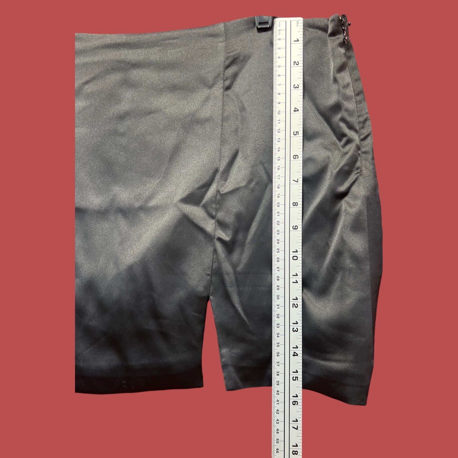 Other Wild Fable - Women's Notch - Front Satin Mini Skirt - Black Size 38" / US 16 / IT 52 - 6 Thumbnail