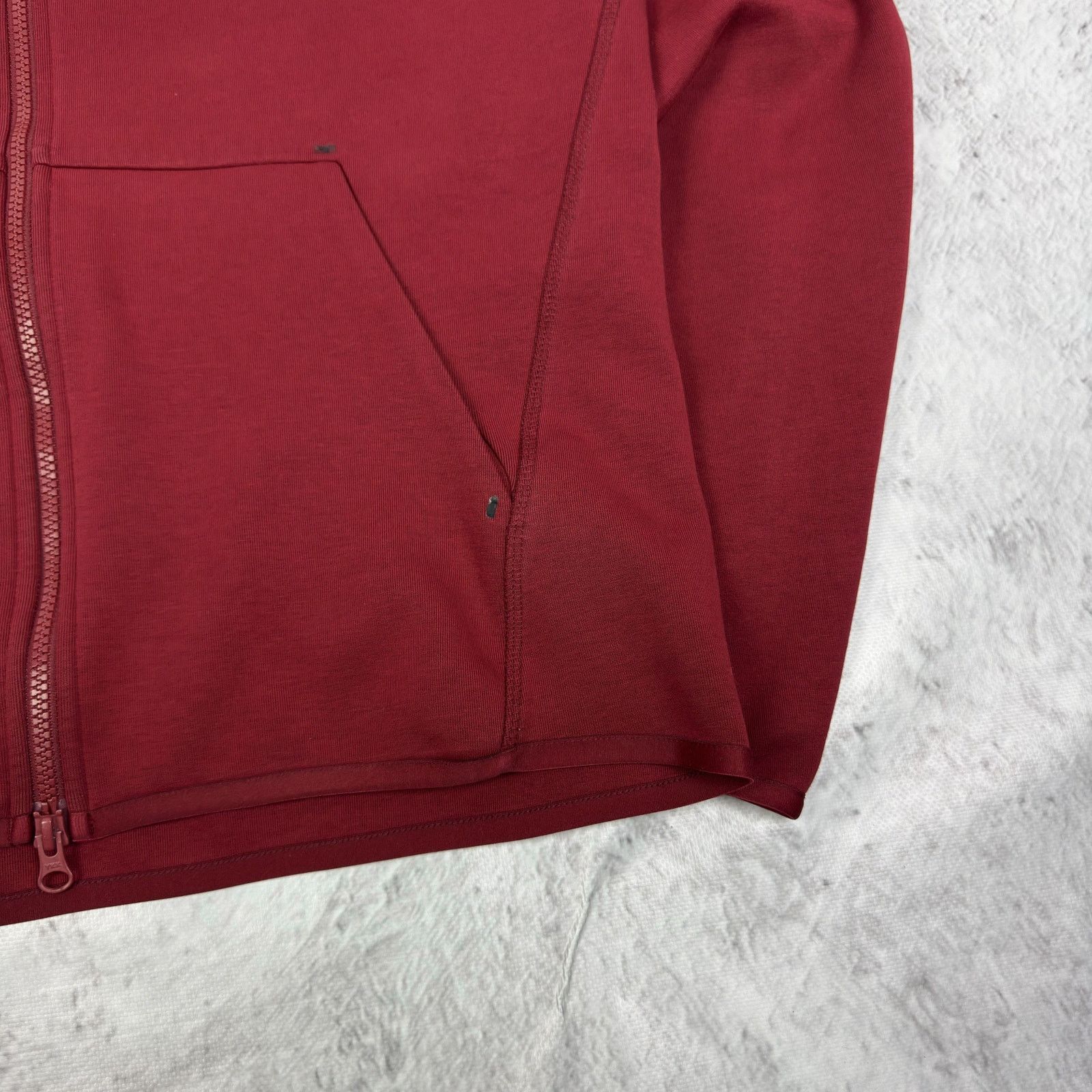 Nike Nike Tech Fleece Men's Red Cotton Spellout Full Zip Hoodie M Size US M / EU 48-50 / 2 - 8 Thumbnail