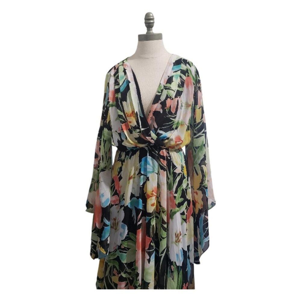 Designer CT1943 Meghan Los Angeles Floral Evening Maxi Dress L Size L / US 10 / IT 46 - 2 Thumbnail