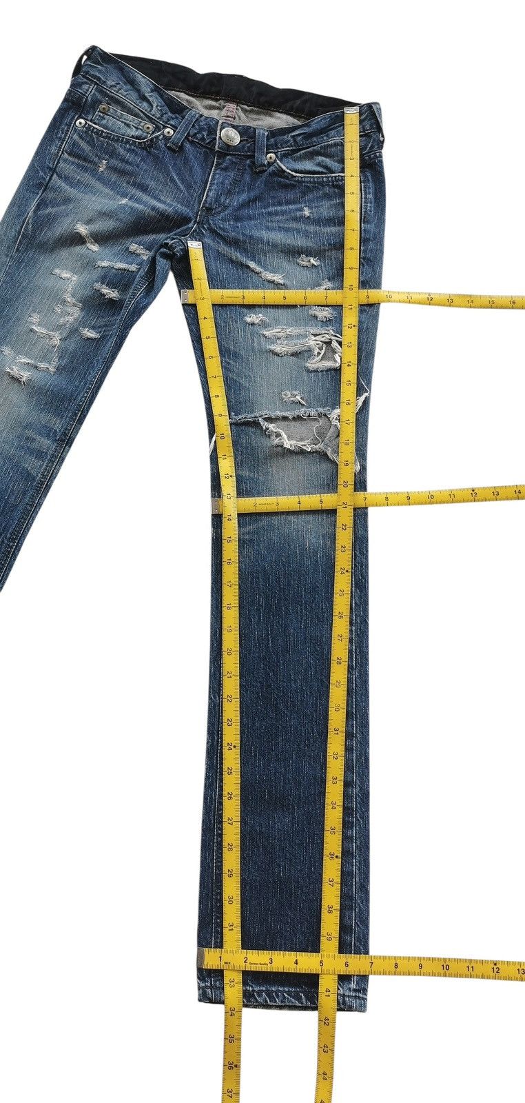 Tornado Mart Edwin Distressed Crash Denim Size 29" - 12 Thumbnail