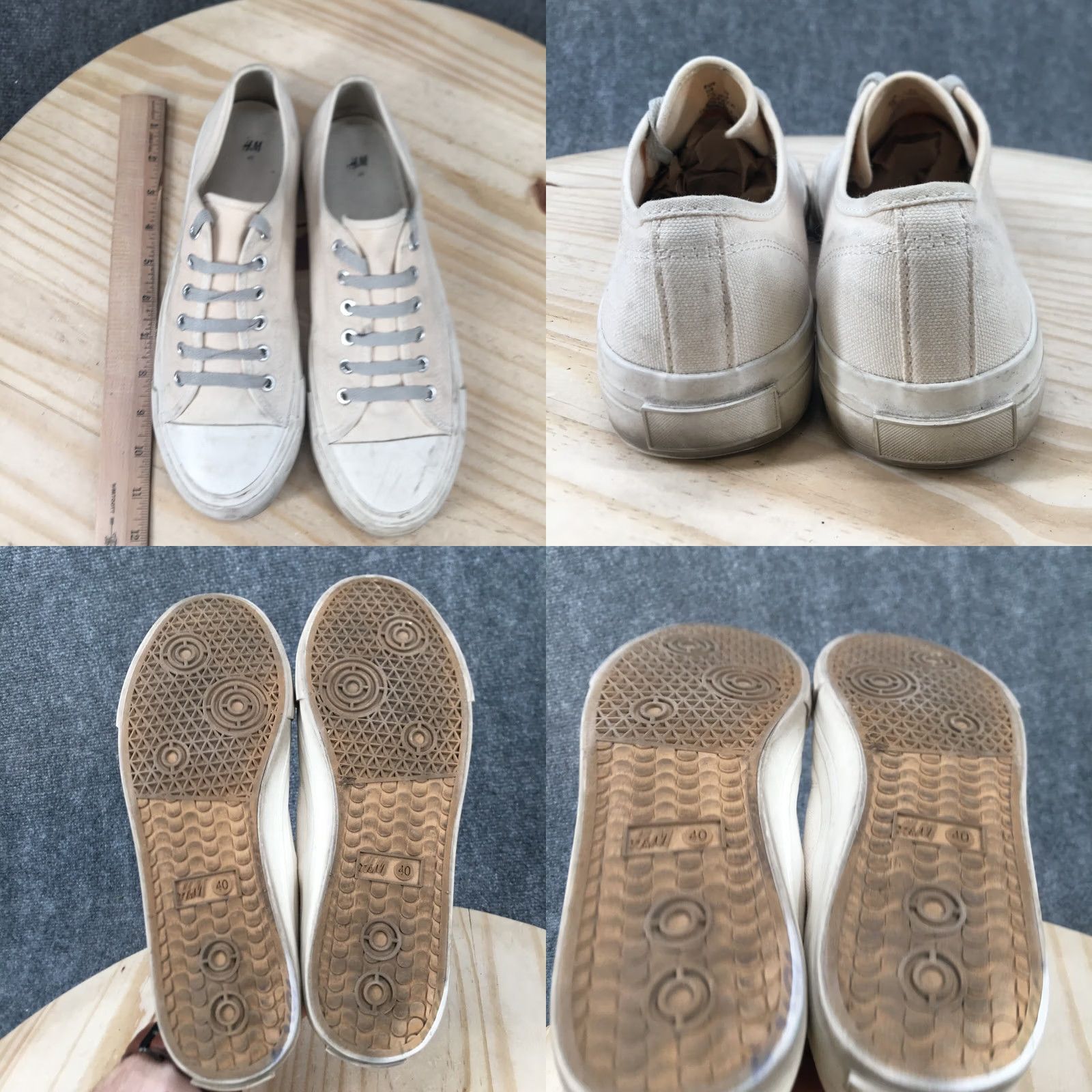 H&M H&M Shoes Womens 9 Mens 7.5 Casual Sneakes White Canvas Lace Up Low Top Comfort Size M / US 6-8 / IT 42-44 - 8 Thumbnail