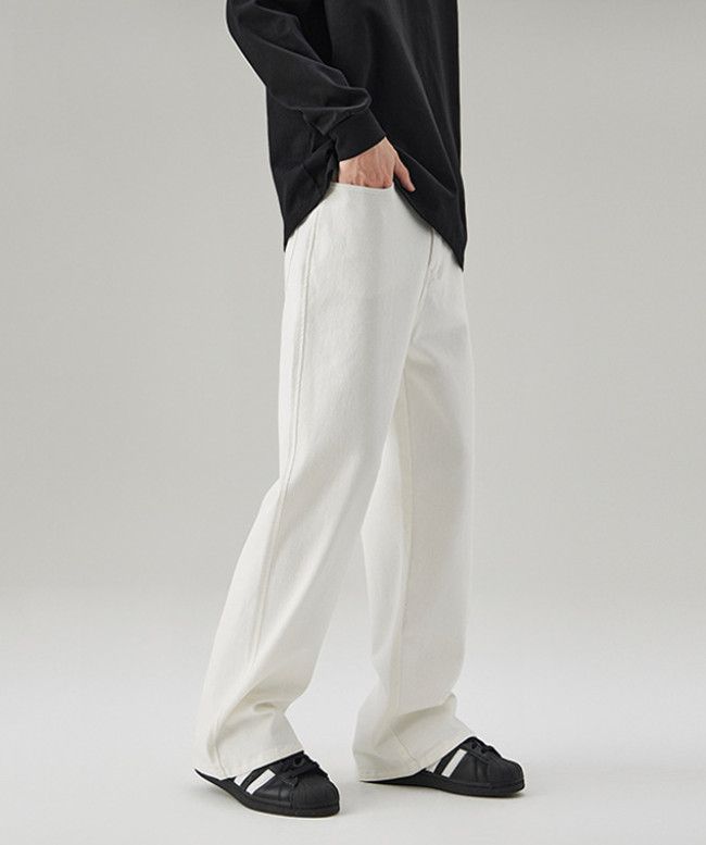Japanese Brand American men's straight white casual stretch flared jeans Size US 32 / EU 48 - 3 Thumbnail