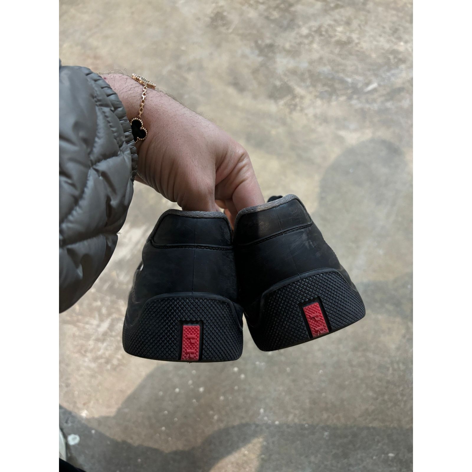 Prada Prada Rubber Cup Black Grey Used 36 No Box Size US 5 / EU 37 - 3 Thumbnail