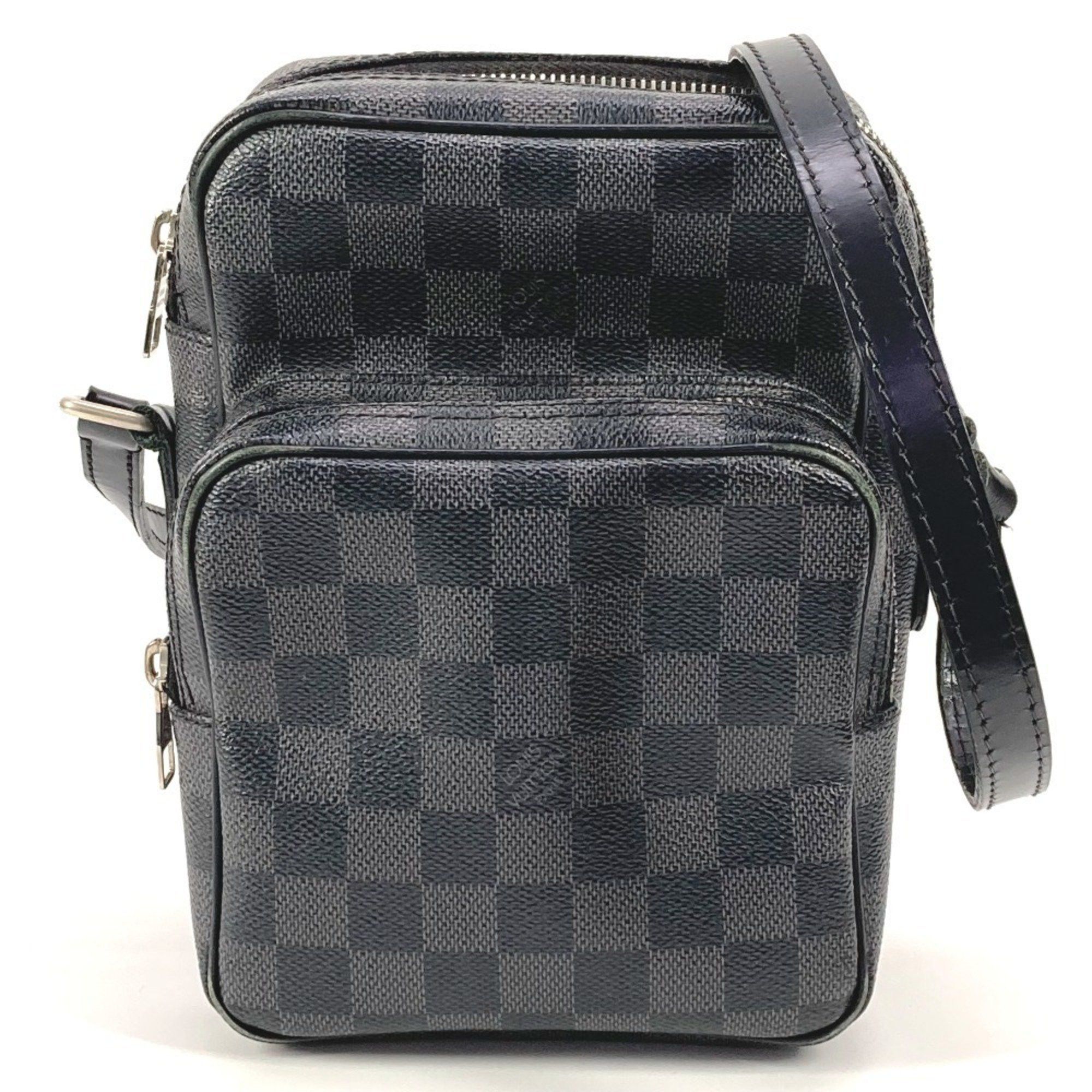 Louis Vuitton N41446 Damier Graphite Rem Crossbody Bag Pochette Shoulder Canvas Men's Women's Black