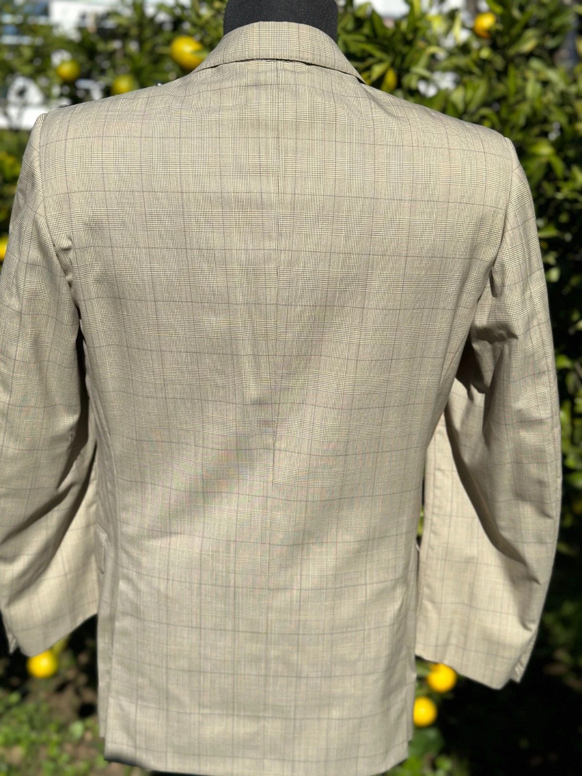 Gucci Gucci Vintage Blazer IT 46 Beige Glen Check 2-Button Size 46R - 10 Thumbnail