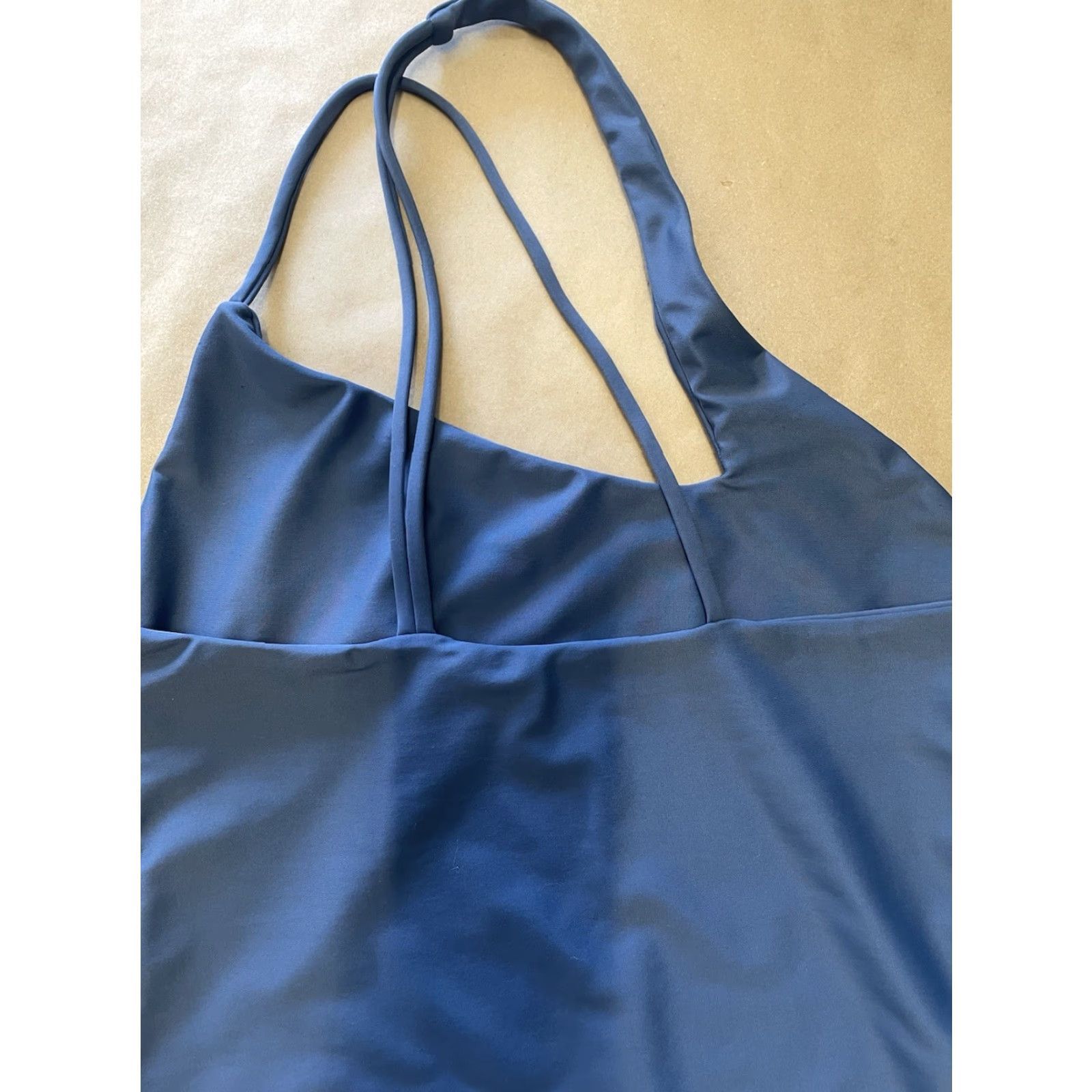 Vintage Micoh Deep Blue Women One Piece Swimsuit Crossover Back Straps Medium Size ONE SIZE - 7 Thumbnail