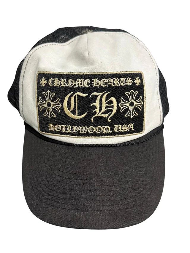 Chrome Hearts Vintage 90s Chrome Hearts CH Hollywood Trucker Black/White Size ONE SIZE - 1 Thumbnail