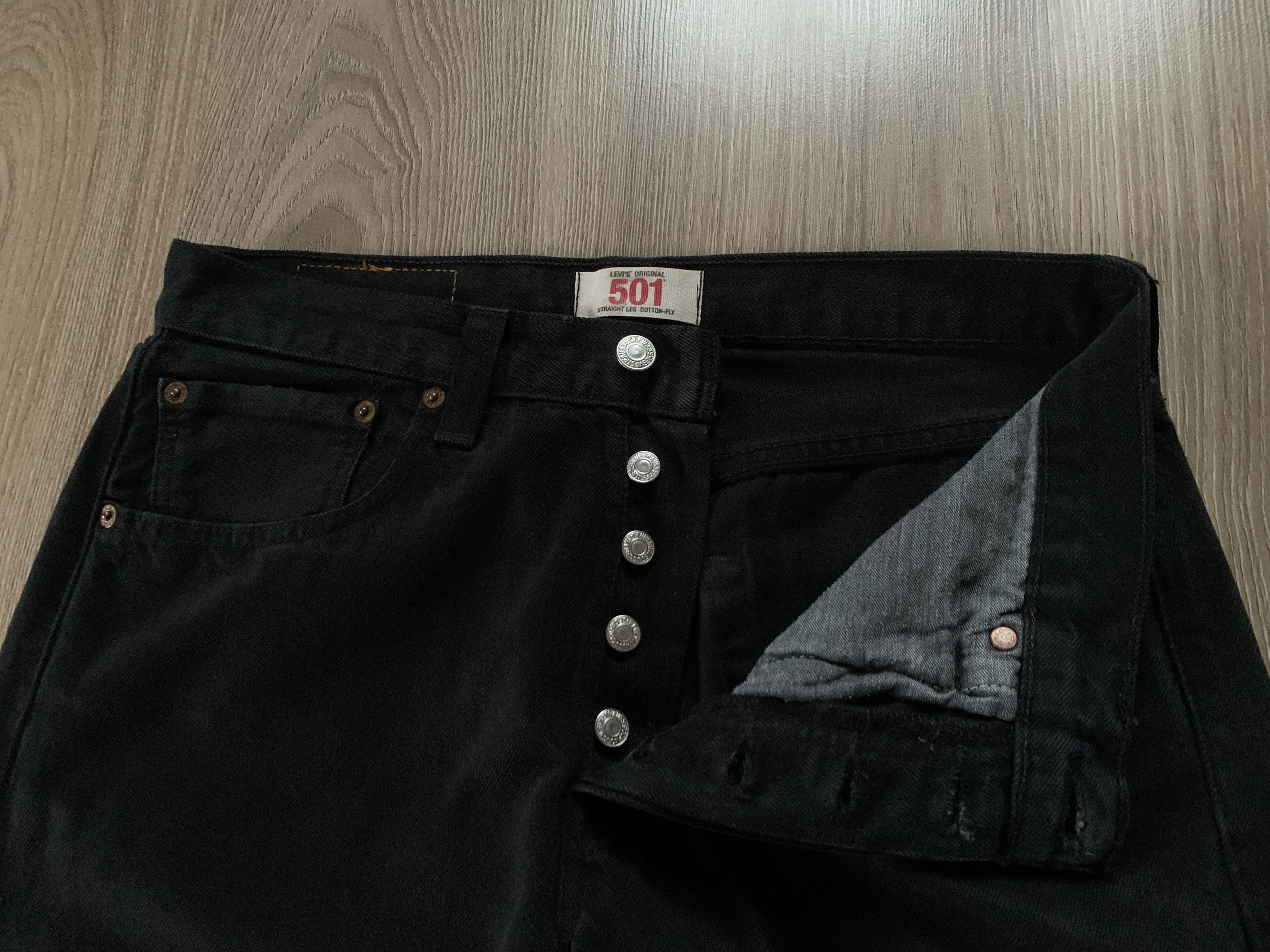 Levi's Levi's 501 Black Denim Jeans Size US 31 - 5 Thumbnail