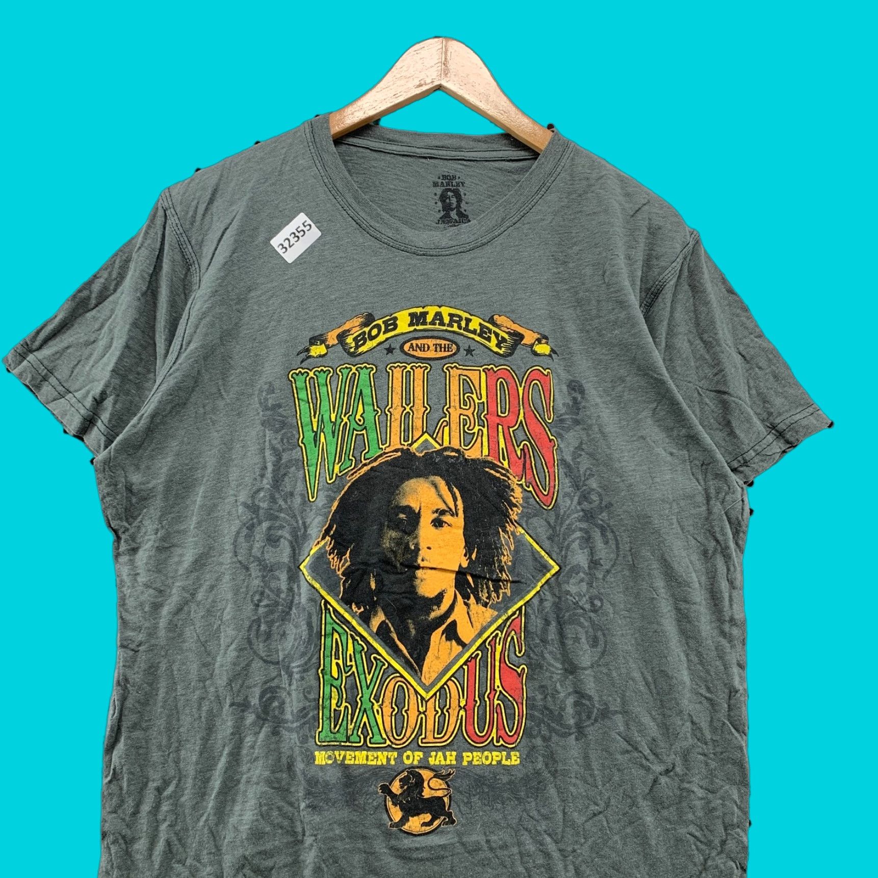 Vintage Bob Marley Rasta Shirt Mens Large Gray Potrait Graphic Jamaica 23x28.5 Vintage T-Shirt" Size US L / EU 52-54 / 3 - 1 Thumbnail