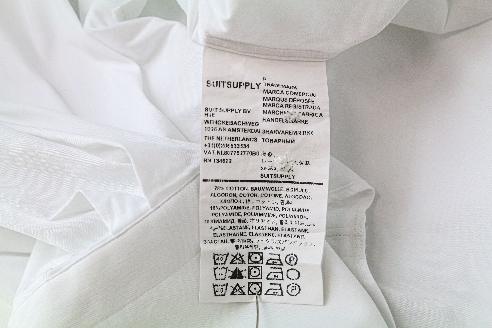 Suitsupply 2XS Extra Slim White Cotton Cutaway Shirt 79427 Size US XXS / EU 40 - 5 Thumbnail