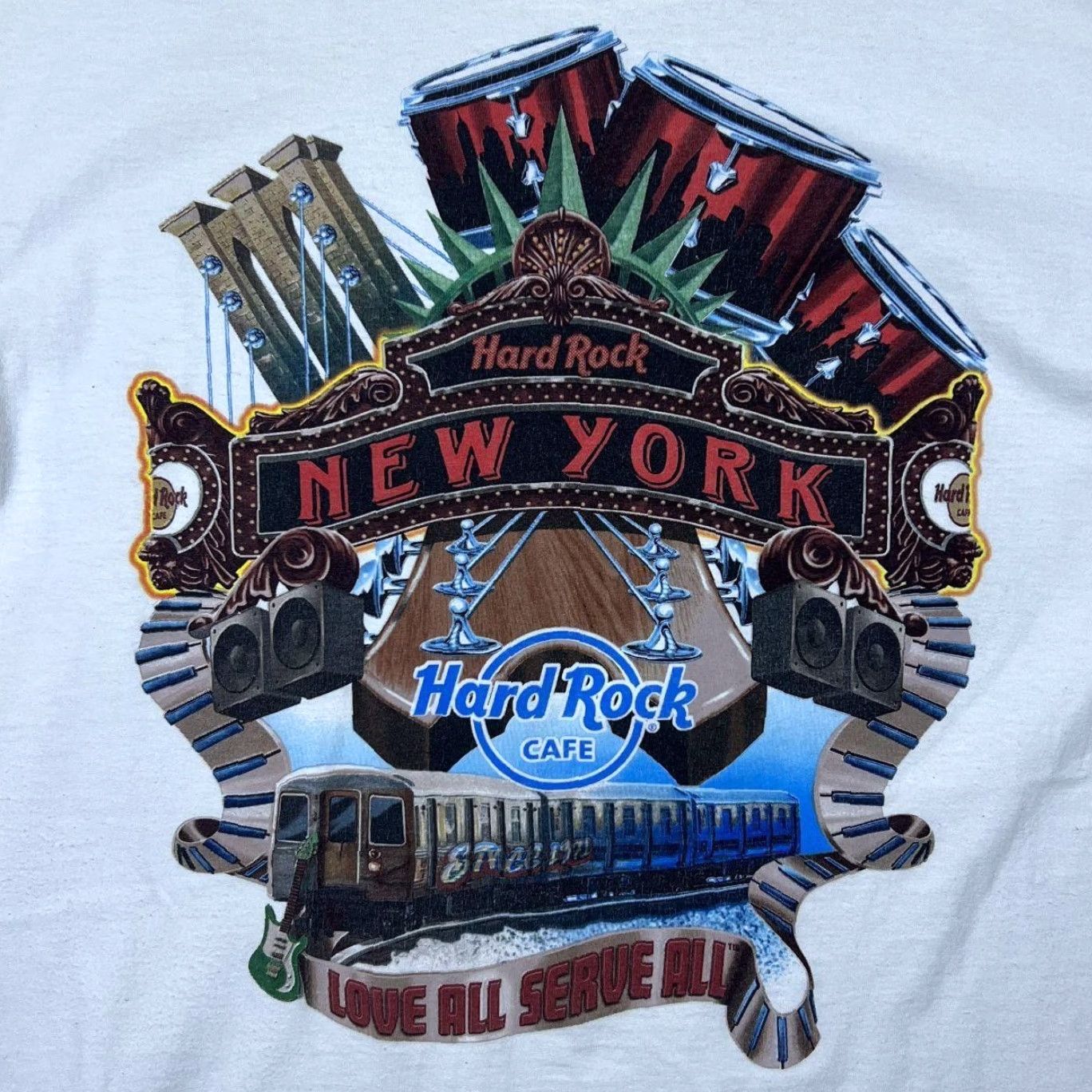 Hard Rock Cafe Hard Rock Cafe New York Souvenir Logo Spellout Graphic White T-Shirt XL Mens Size US XL / EU 56 / 4 - 4 Thumbnail