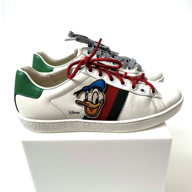 Gucci Disney x Gucci New Ace Donald Duck Patch Sneakers Size 4.5 Size US 4.5 / IT 34.5 - 10 Thumbnail