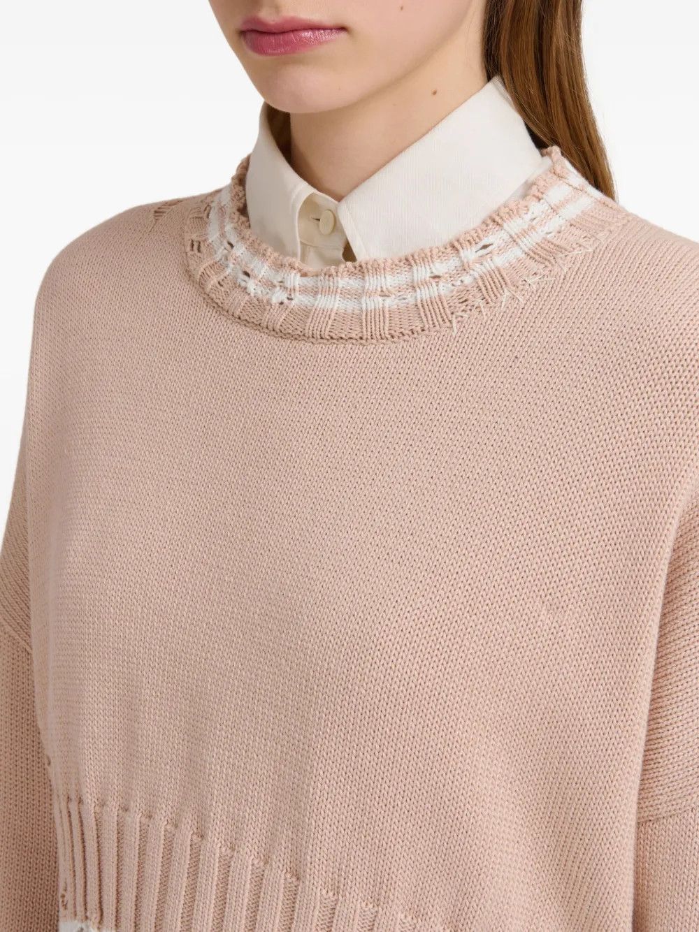 Marni o1f1d3z0326 Cropped Sweater in Beige Size L / US 10 / IT 46 - 5 Thumbnail