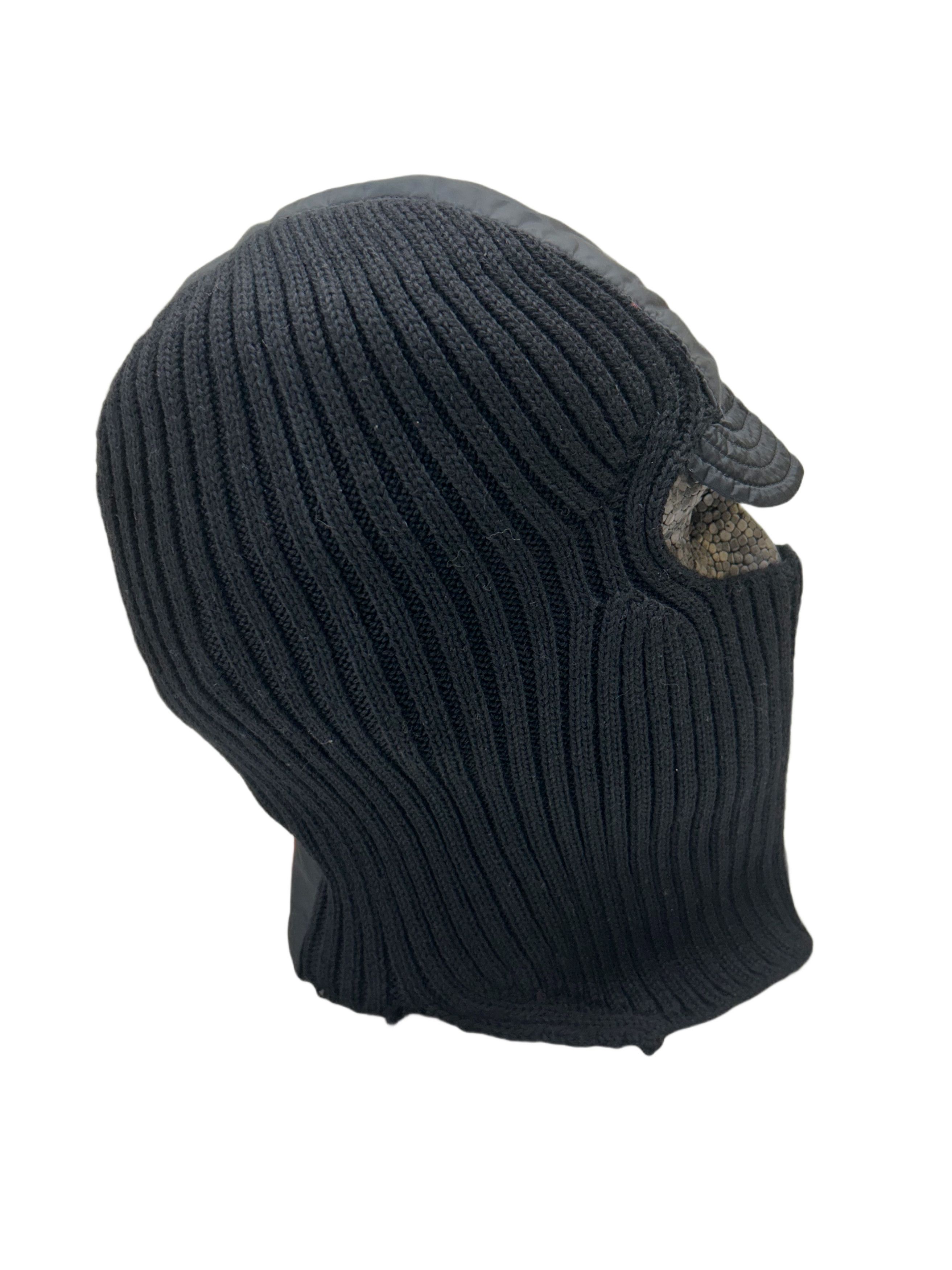 Prada Prada Linea Rossa Black Ribbed Wool Balaclava Size ONE SIZE - 3 Thumbnail