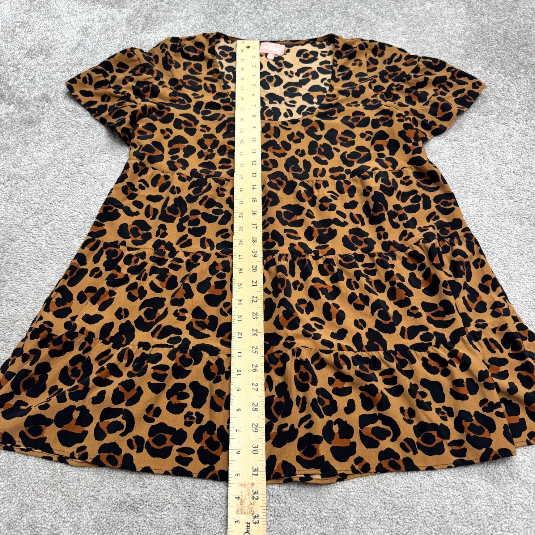 Vintage Show Me Your Mumu Vakkey Leopard Tiered Mini Shift Dress Womens Medium Brown Size XXL / US 16-18 / IT 52-54 - 6 Thumbnail