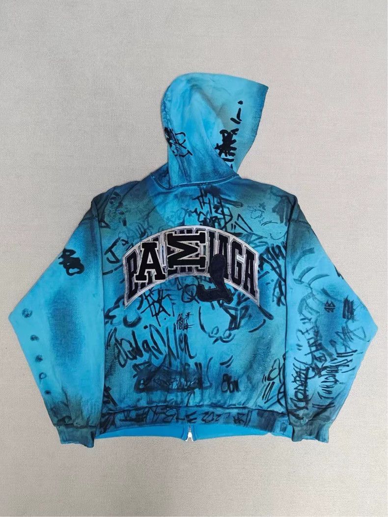 Balenciaga Balenciaga 23ss blue Manchester United graffiti stains and Size US XS / EU 42 / 0 - 3 Thumbnail