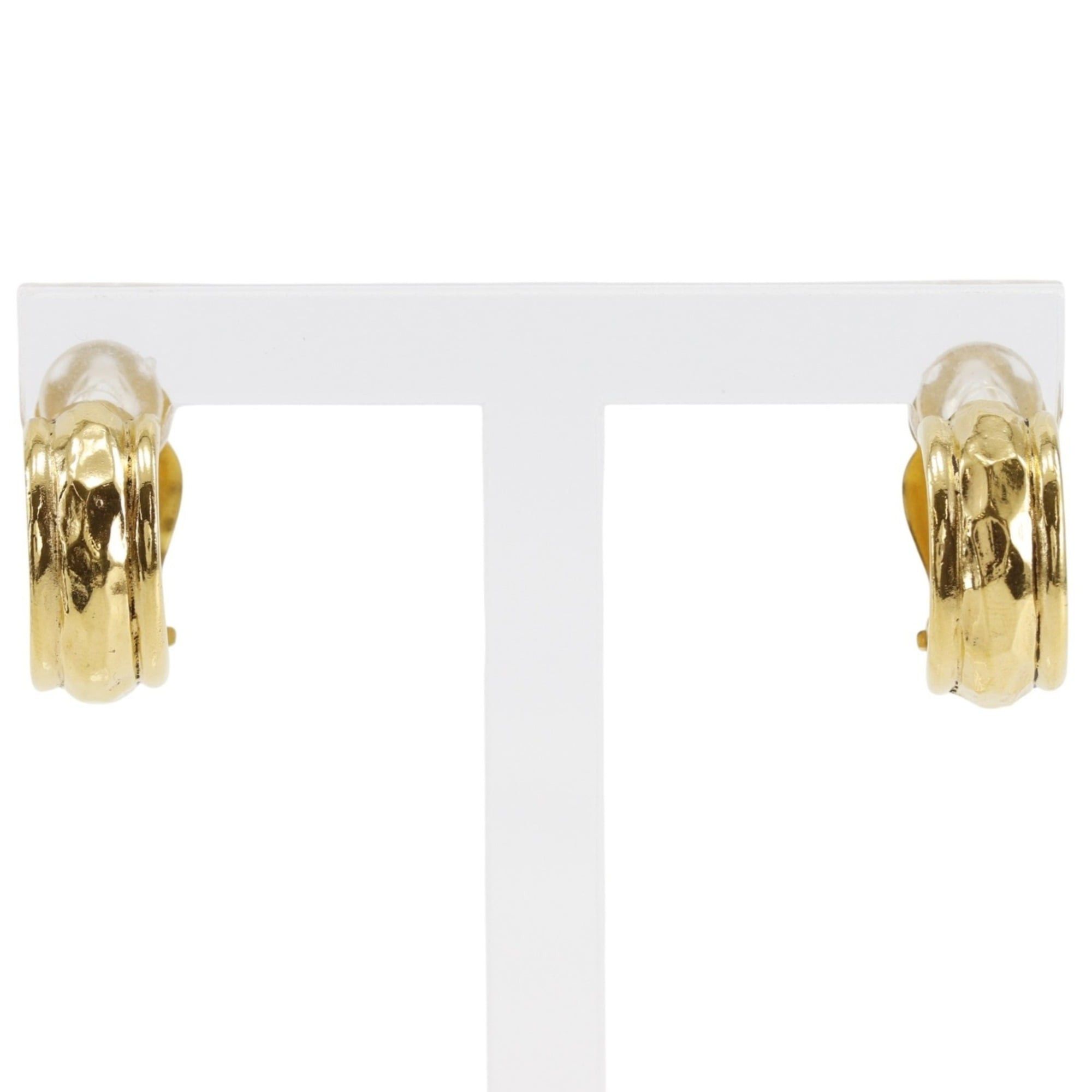 Chanel Chanel loop earrings, vintage, gold plated, approximately 10.1g, women's. Size ONE SIZE - 1 Thumbnail