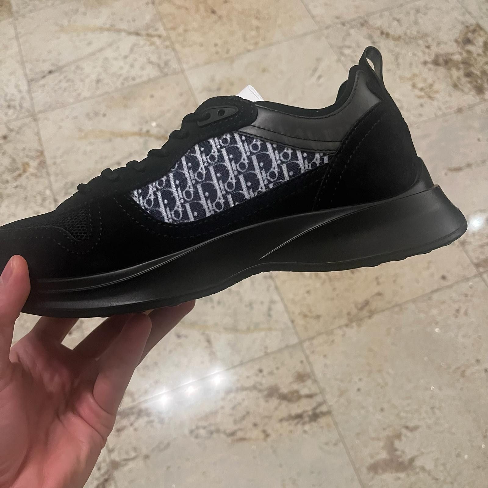 Dior o1rshd1 B25 Triple Runner Suede Oblique Mesh Sneakers Black Size US 7 / EU 40 - 3 Thumbnail