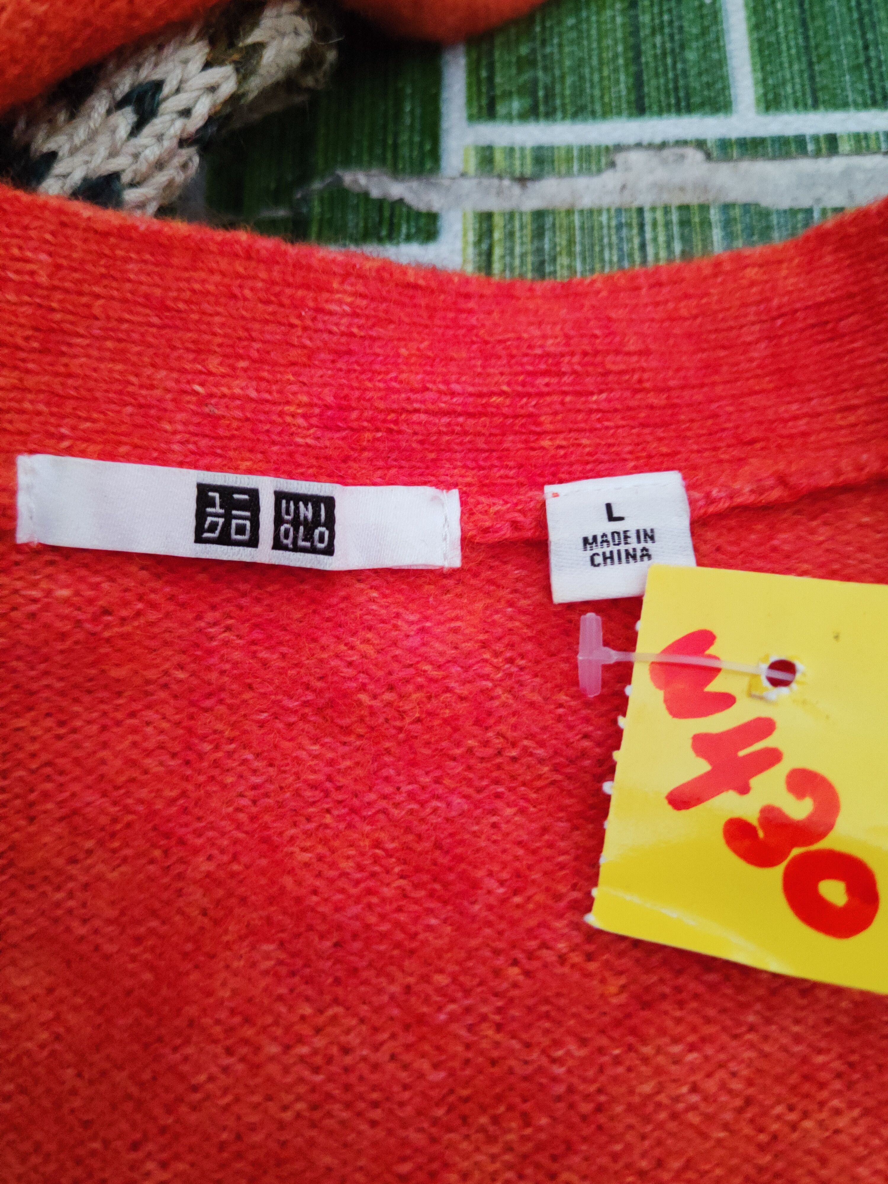 Homespun Knitwear × Japanese Brand Uniqlo Orange Knitwear Cardigan #W430 Size L / US 10 / IT 46 - 12 Thumbnail
