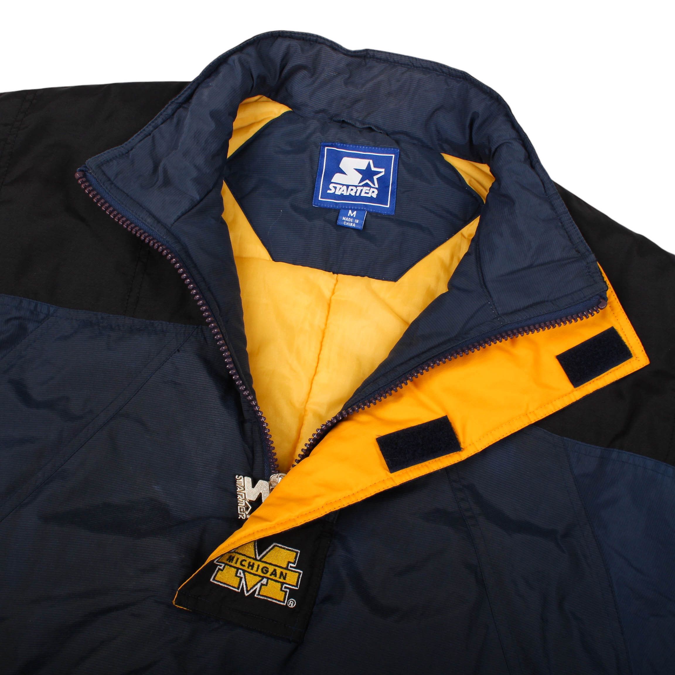 Starter Vintage Michigan Wolverines Jacket Starter 90s NCAA Pullover Size US M / EU 48-50 / 2 - 11 Thumbnail