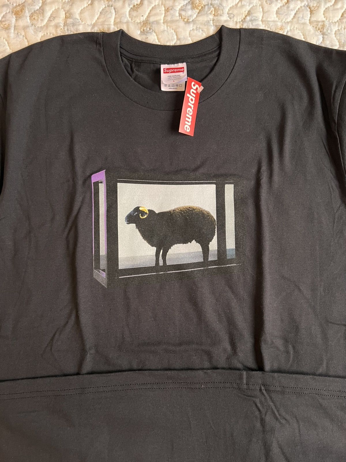 L size supreme damien hirst tee 黒 Damien Hirst × Supreme Supreme / Damien Hirst Black Sheep