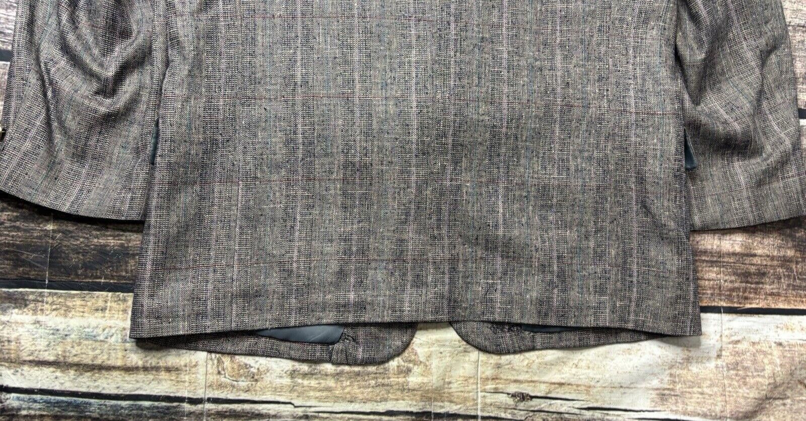 Other Moda Prima 100% Silk Blazer Jacket Men's 42R Plaid Twill Size 42R - 9 Thumbnail
