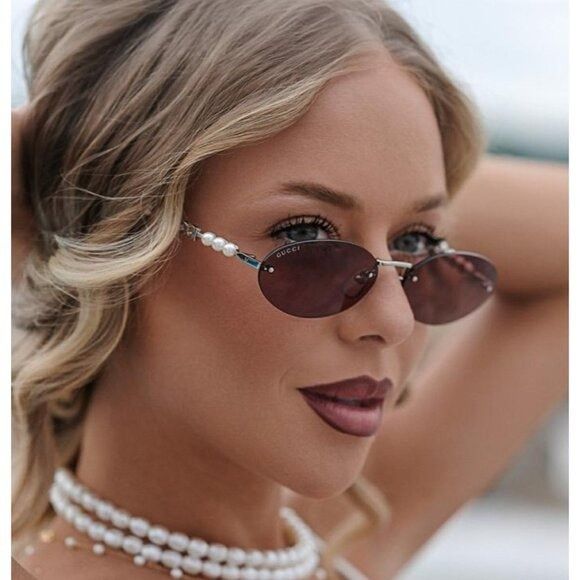 Gucci NEW GUCCI GG1922S 002 SUNGLASSES WOMEN OVAL EYEWEAR GUCC Size ONE SIZE - 1 Thumbnail