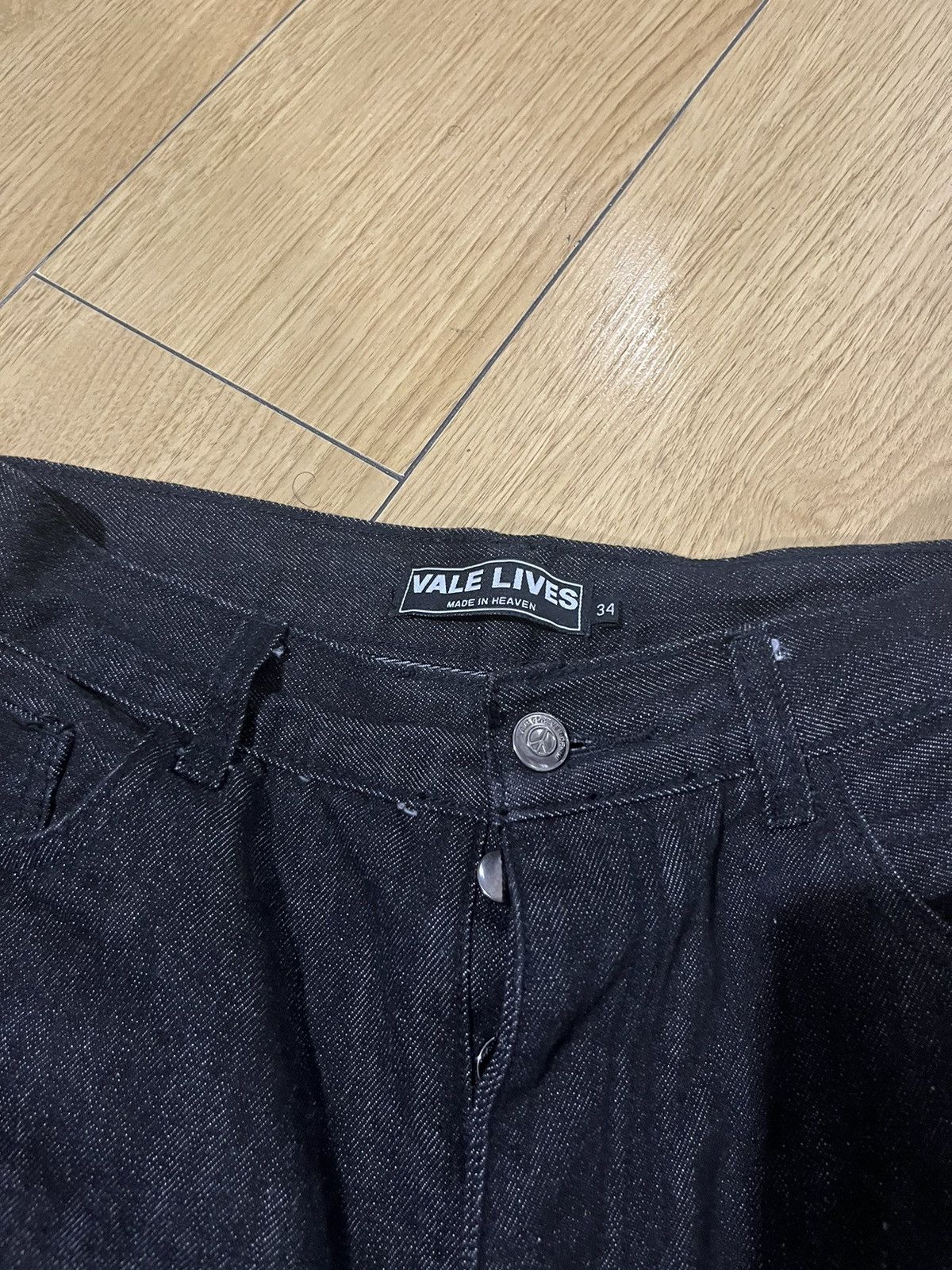 Designer × Vale Vale Lives Raw Black Stacked Denim Size US 34 / EU 50 - 3 Thumbnail