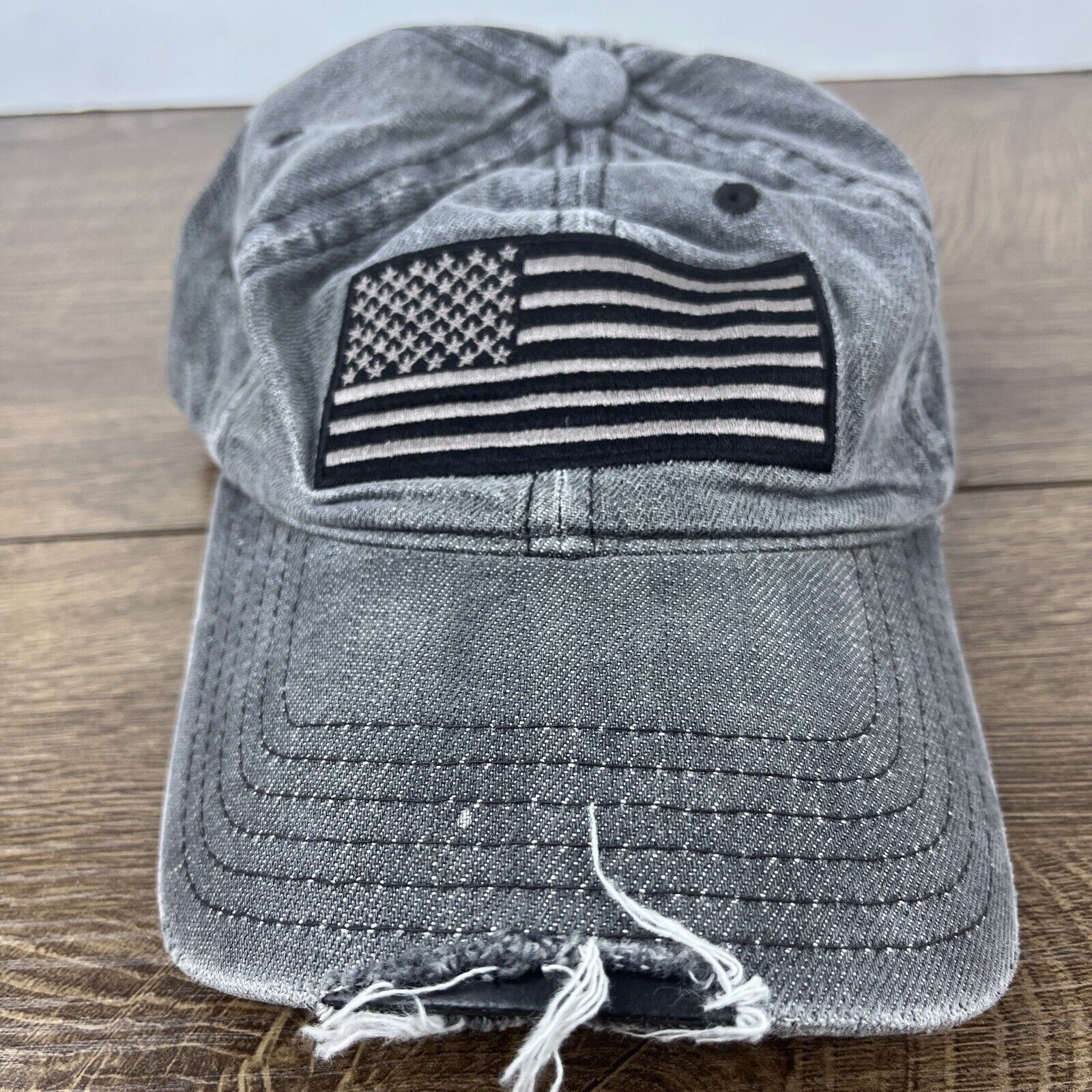 Other USA Flag Patch Hat USA Gray Hat Adjustable Adult Size Hat Ca Size ONE SIZE - 1 Thumbnail