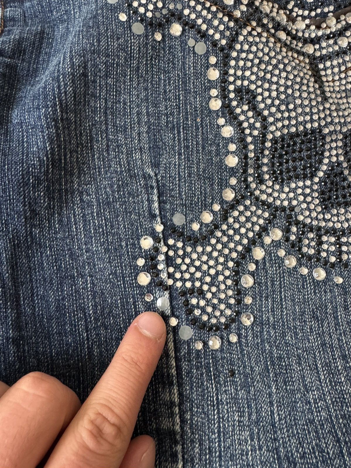 Guess Vintage Y2K Guess Skull Big Logo Denim Jacket Size L / US 10 / IT 46 - 11 Thumbnail