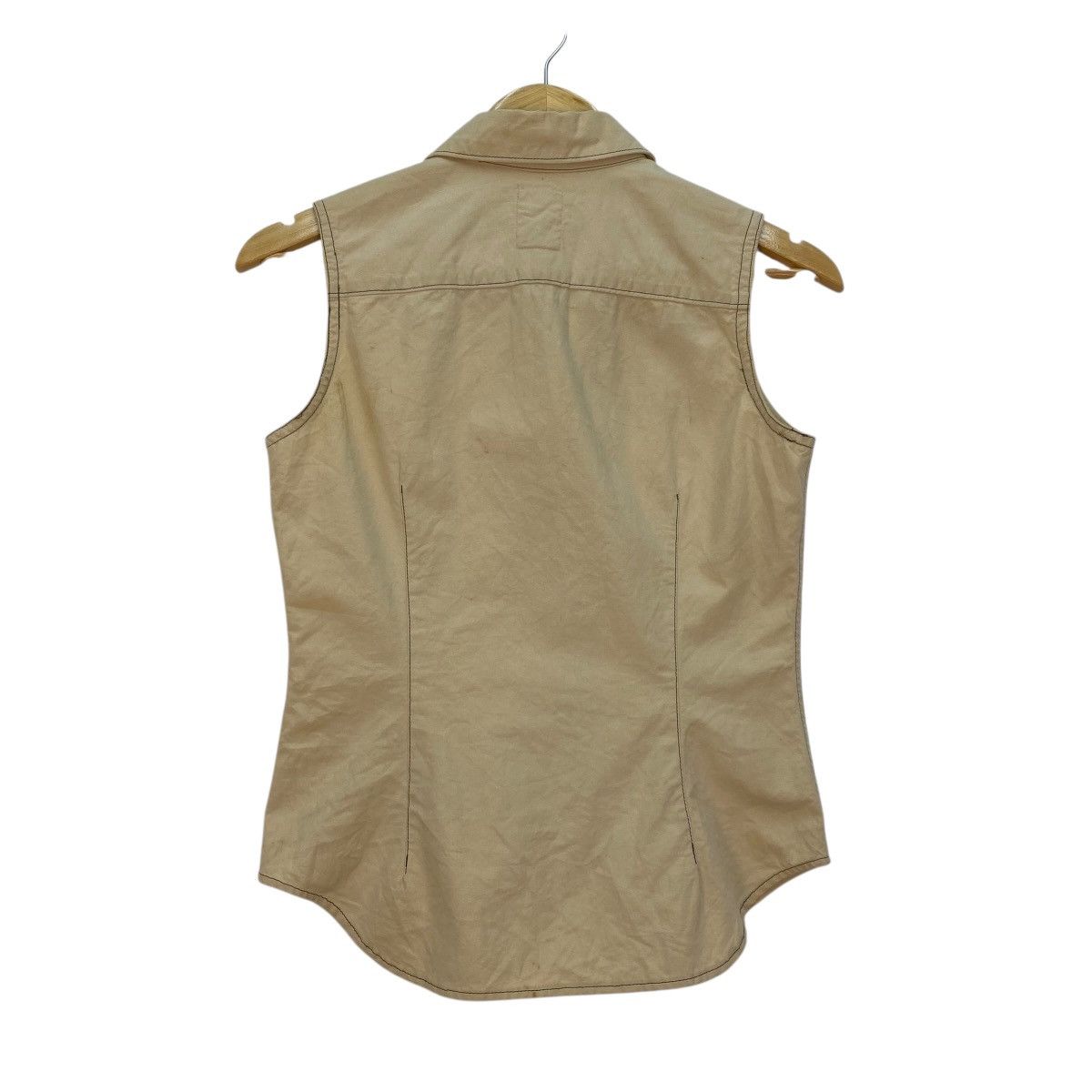 Hysteric Glamour 💥 sleeveless khaki button-down shirt from the Japanese brand Size S / US 4 / IT 40 - 2 Thumbnail