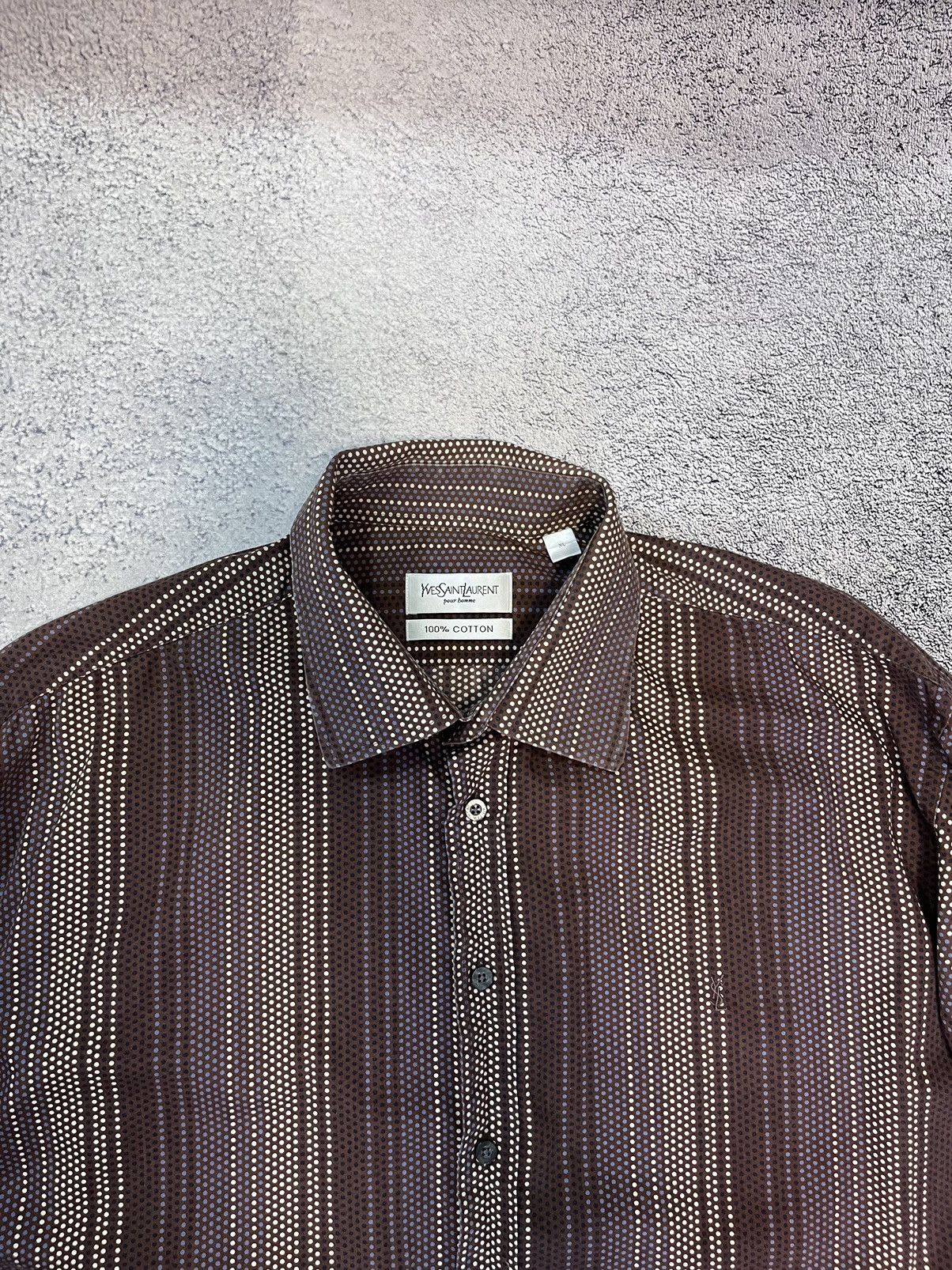 Yves Saint Laurent Yves Saint Laurent YSL Logo Shirt Long Sleeve Vintage Size US XL / EU 56 / 4 - 2 Thumbnail
