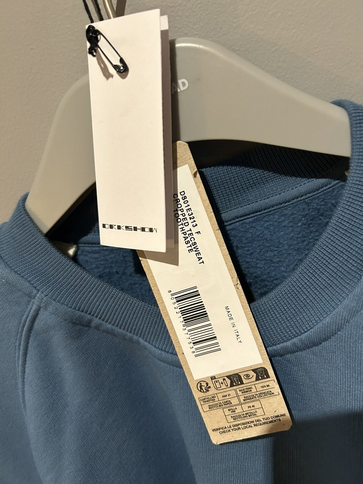 Rick Owens RICK OWENS CROPPED TECSWEAT IN TOOTHPASTE Size US L / EU 52-54 / 3 - 2 Thumbnail