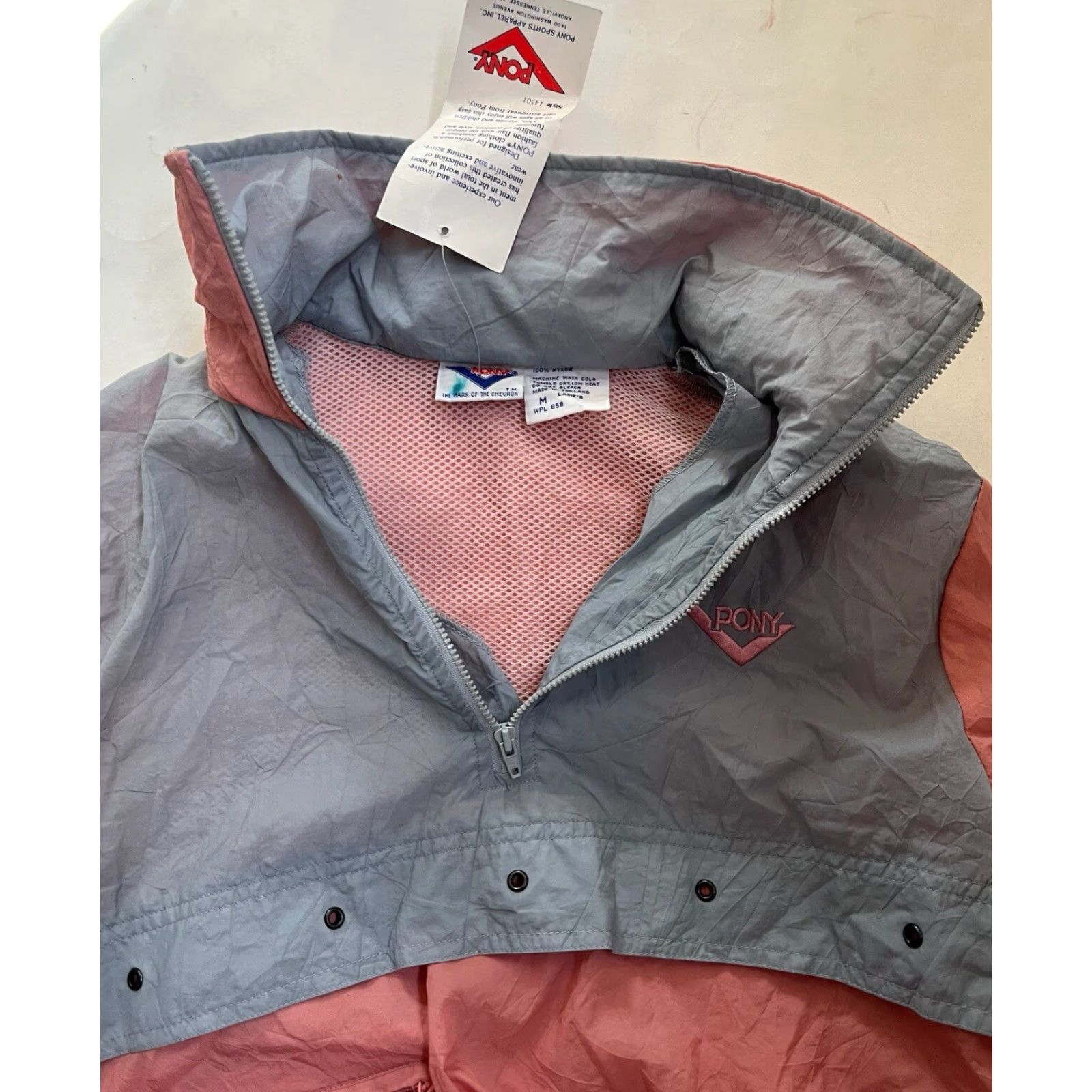 PONY VINTAGE PONY Windbreaker Jacket Womens M Pink 80s 90s 1/4 Zip NWT Deadstock Size M / US 6-8 / IT 42-44 - 5 Thumbnail