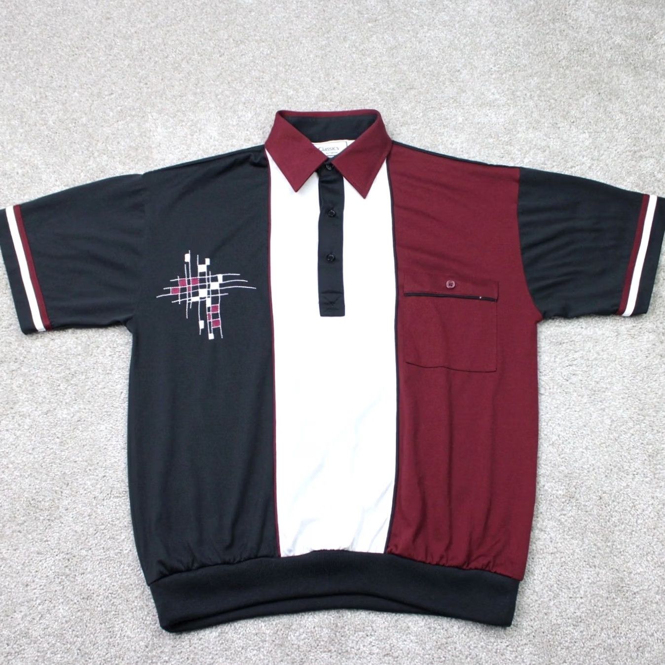 Vintage VINTAGE Classics by Palmland Polo Shirt Mens Medium Red/Black/White Embroidered S/S Regular Mens Polo Size US M / EU 48-50 / 2 - 2 Thumbnail