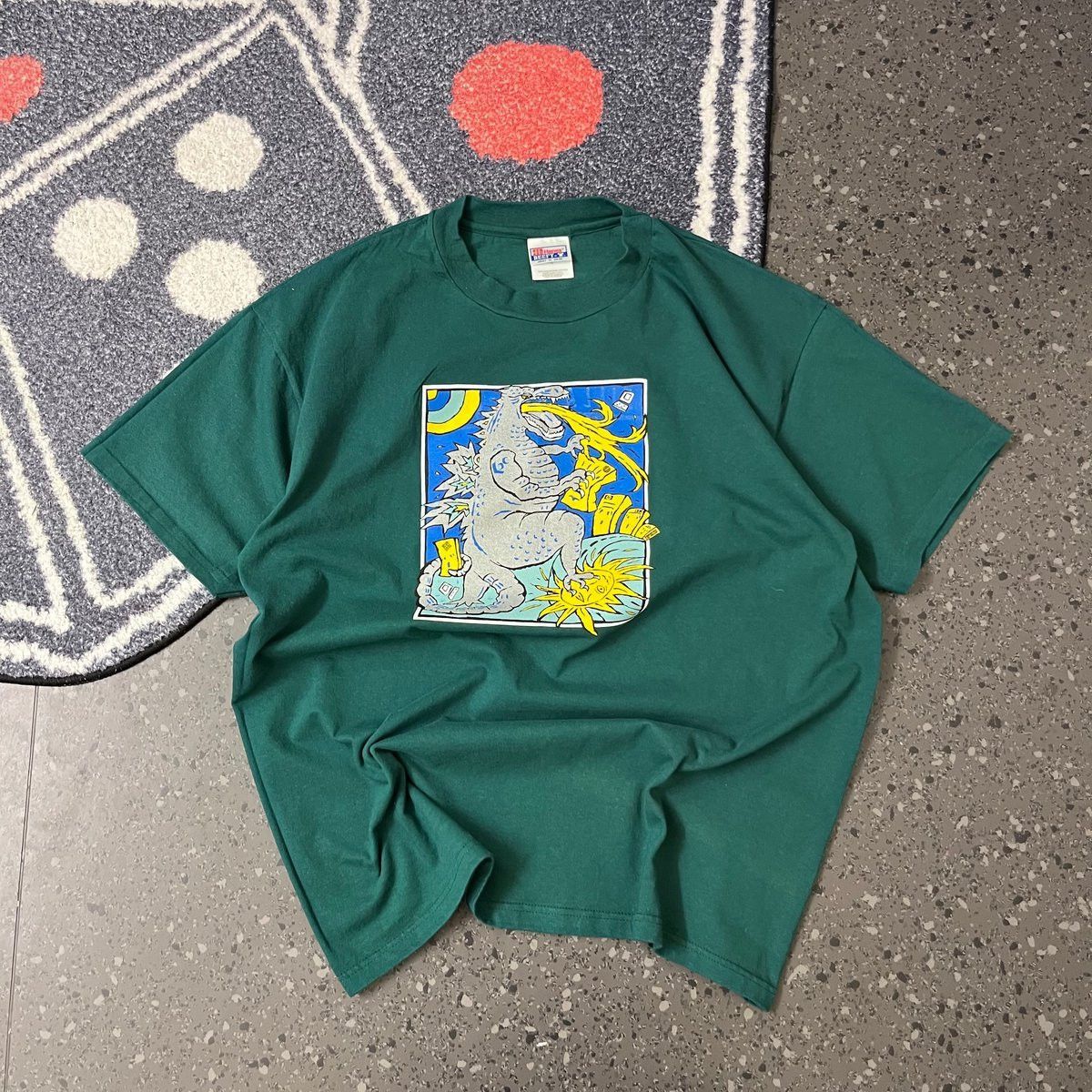 Hanes Vintage single stitch Godzilla Rules! Green T-Shirt Graphic Size US M / EU 48-50 / 2 - 2 Thumbnail