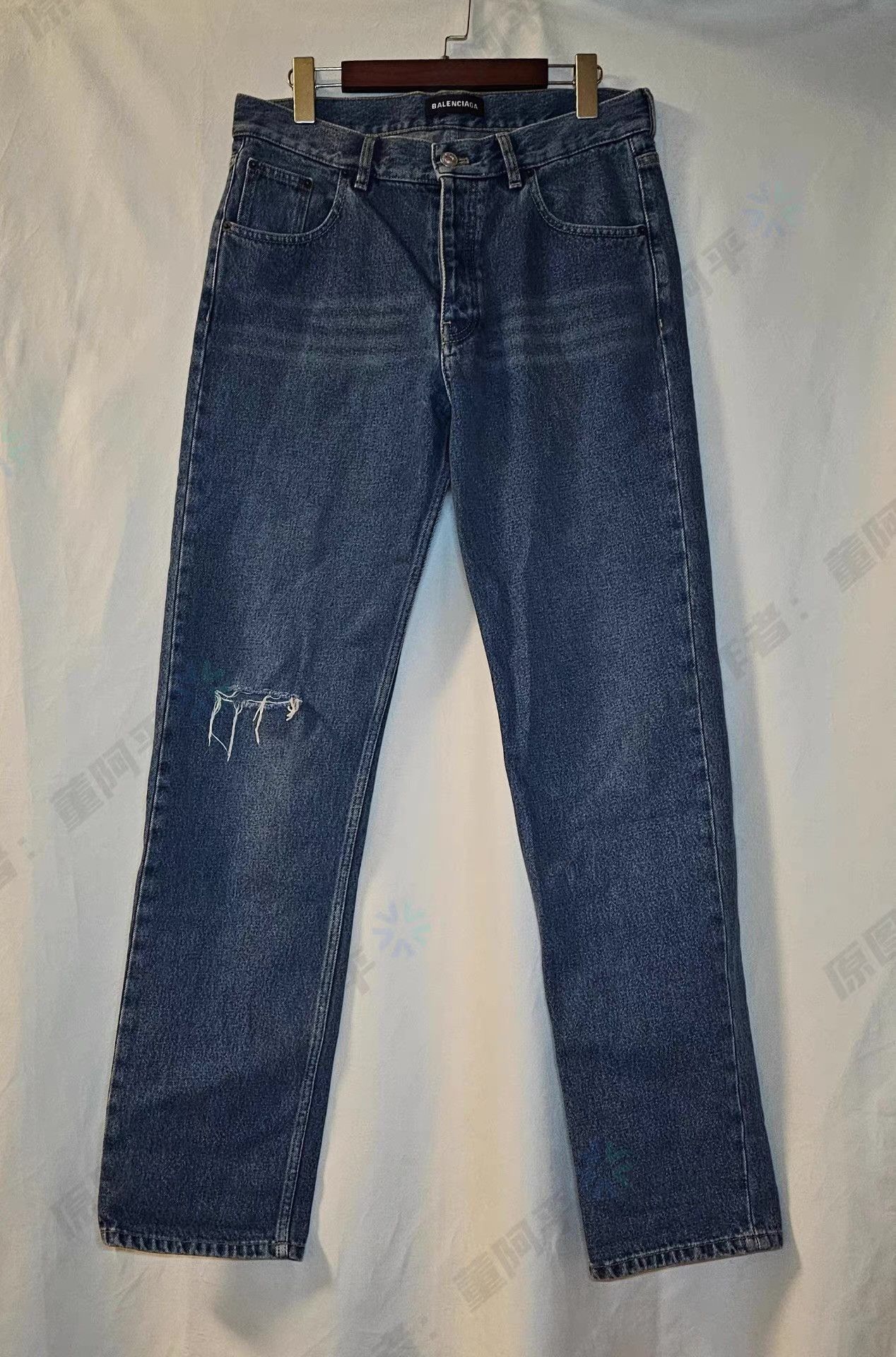 Balenciaga Blue Denim Jeans with Distressed Detail Size US 34 / EU 50 - 1 Thumbnail