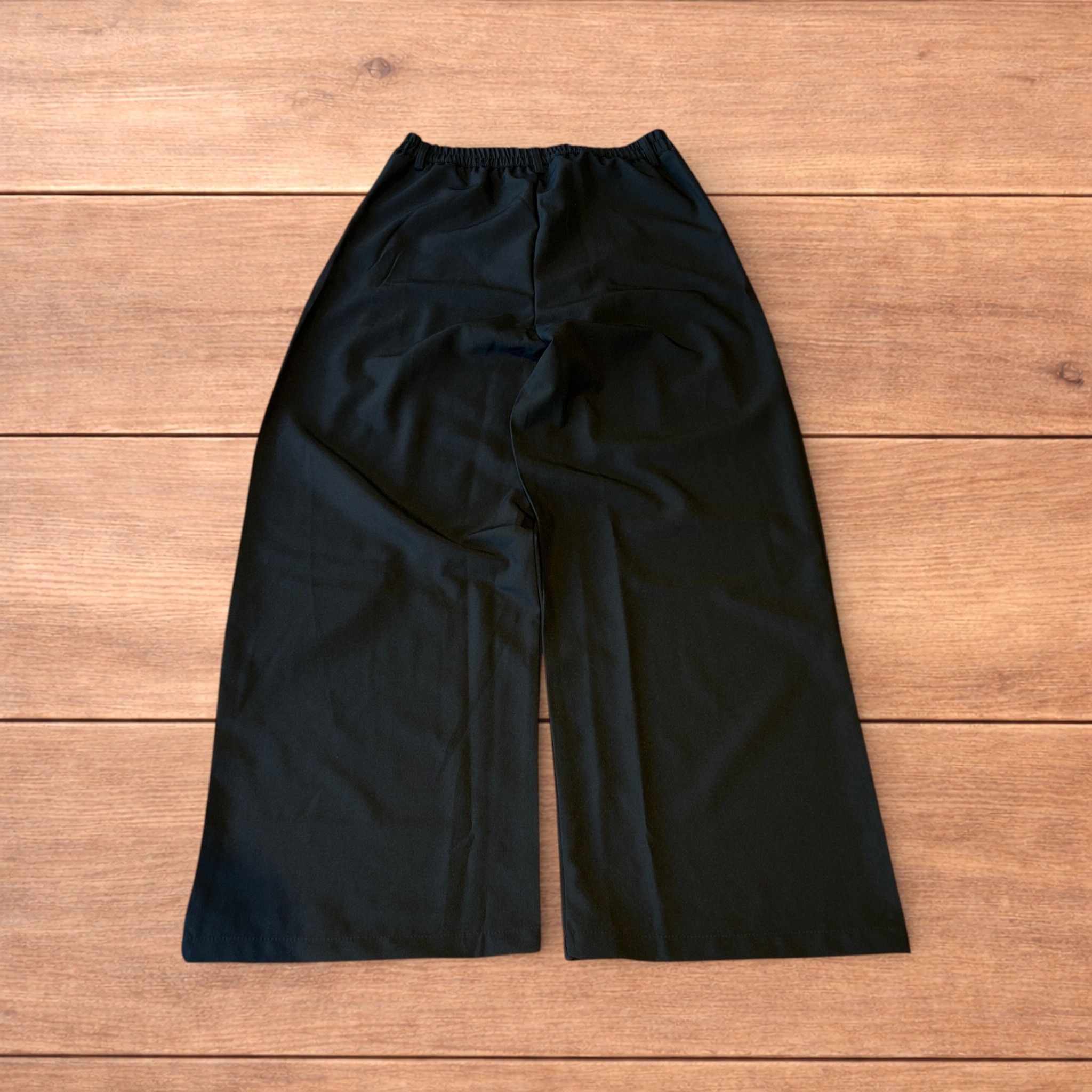 Japanese Brand Vintage style baggy wide leg tailored trousers in black. Size US 32 / EU 48 - 2 Thumbnail