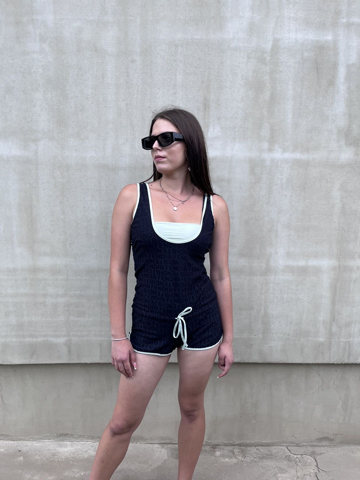 Fendi Fendi Women’s Monogram Romper Bodysuit Black Size 38 IT Size 26" / US 2 / IT 38 - 2 Thumbnail
