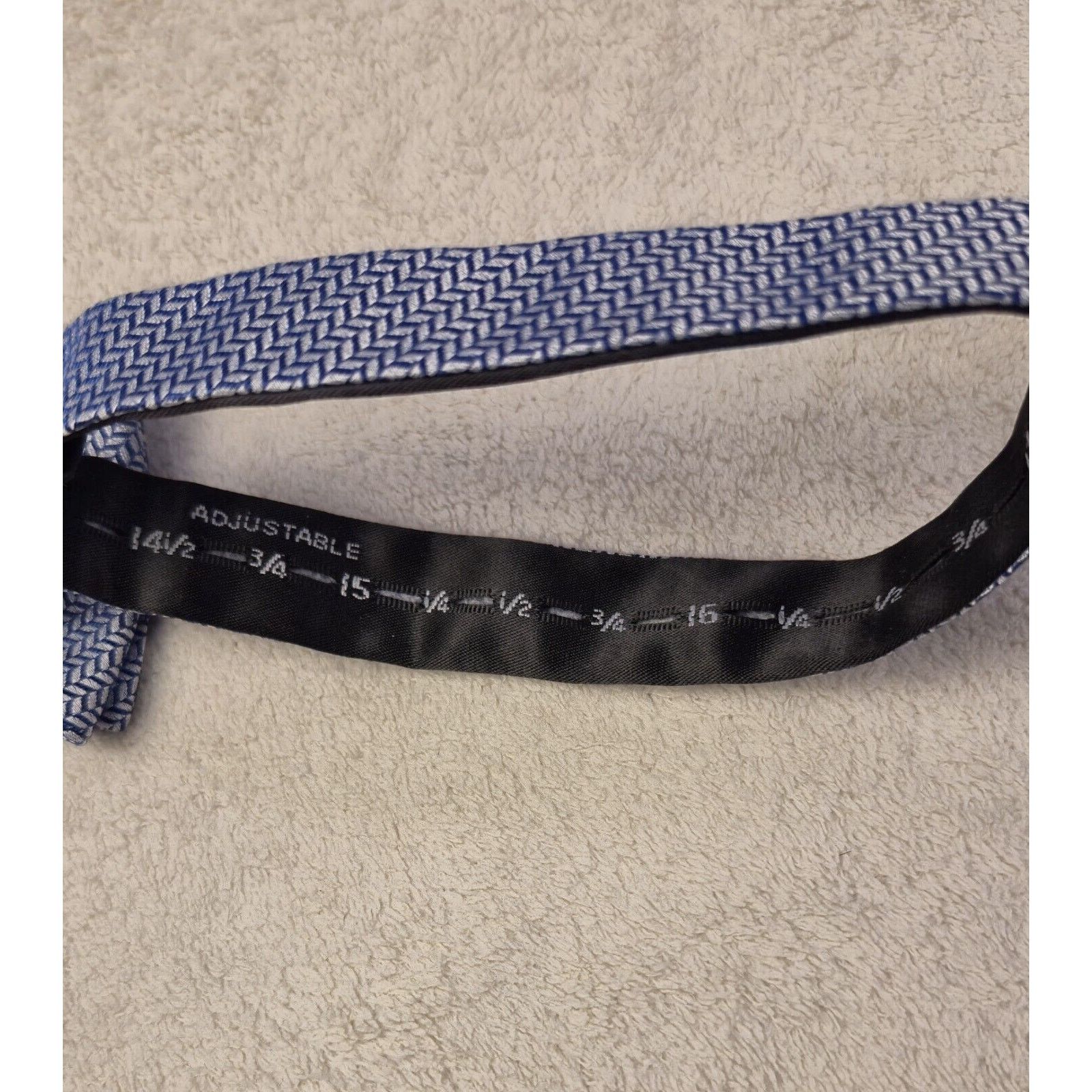 Vince Camuto Vince Camuto Bow Tie Adjustable Silk Blue Hand Made Stretch Size ONE SIZE - 6 Thumbnail