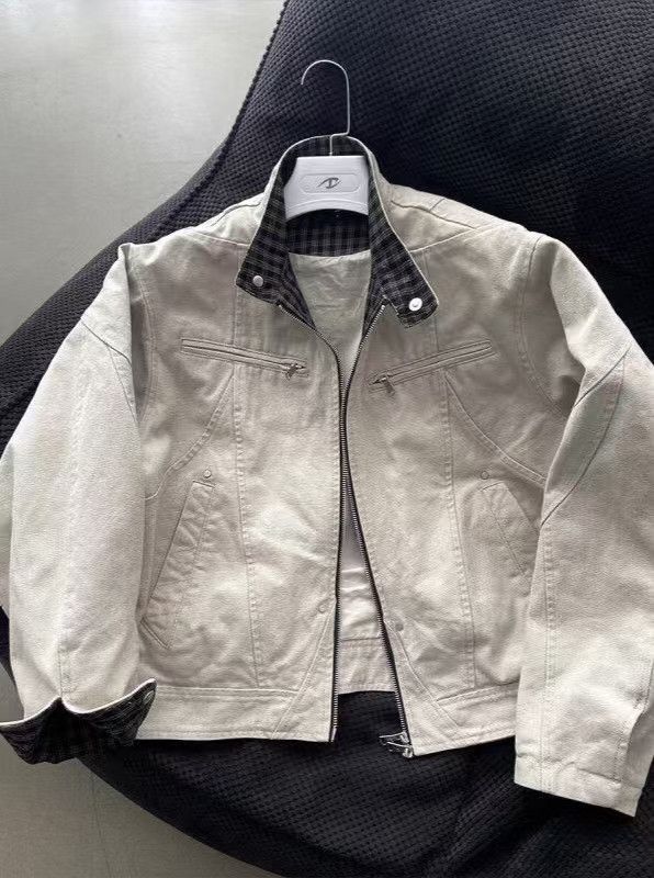 Vintage Beige Canvas Plaid Lined Work Jacket Size US M / EU 48-50 / 2 - 1 Thumbnail