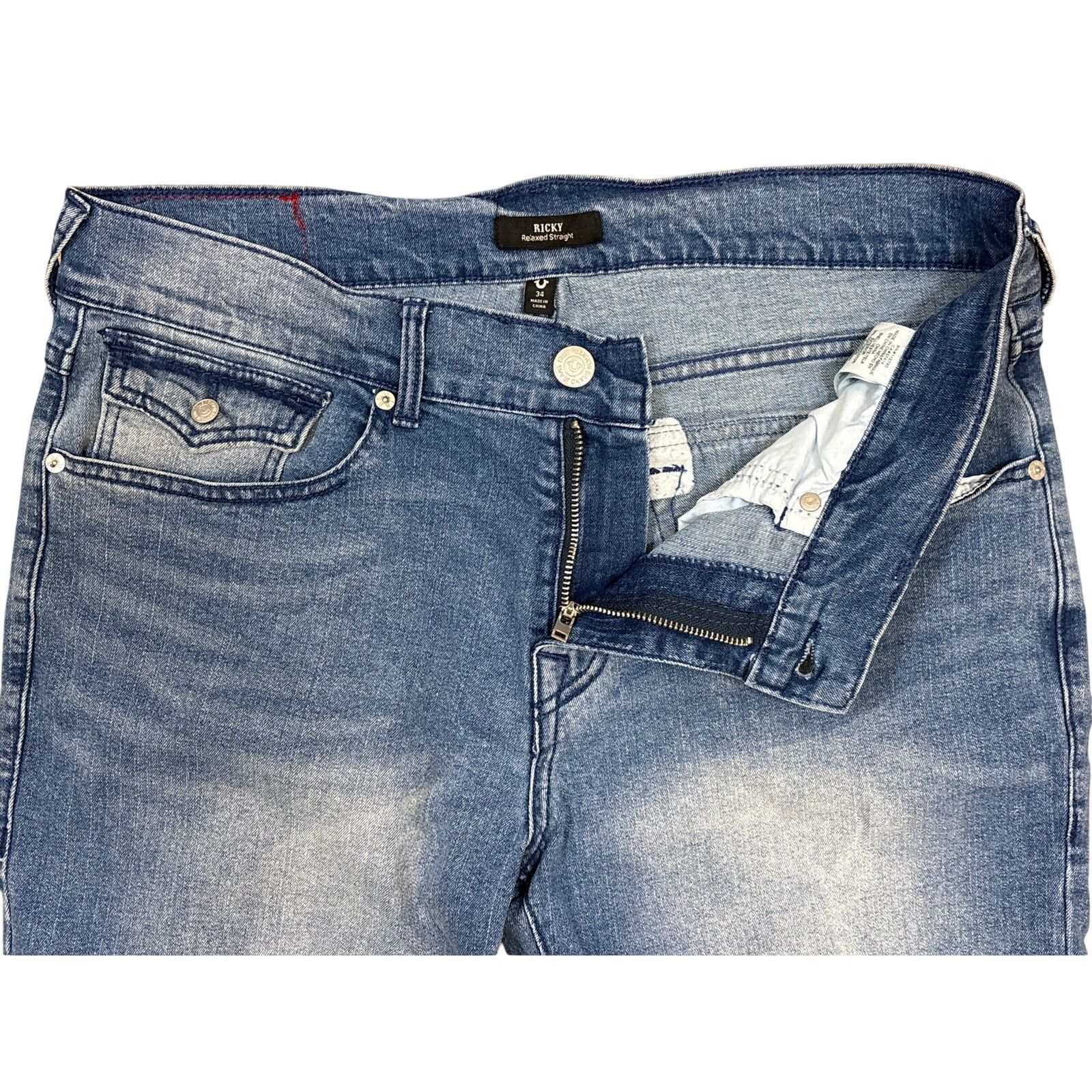 True Religion Men’s True Religion Blue denim jeans Ricky Relaxed 34x34 Size US 34 / EU 50 - 4 Thumbnail