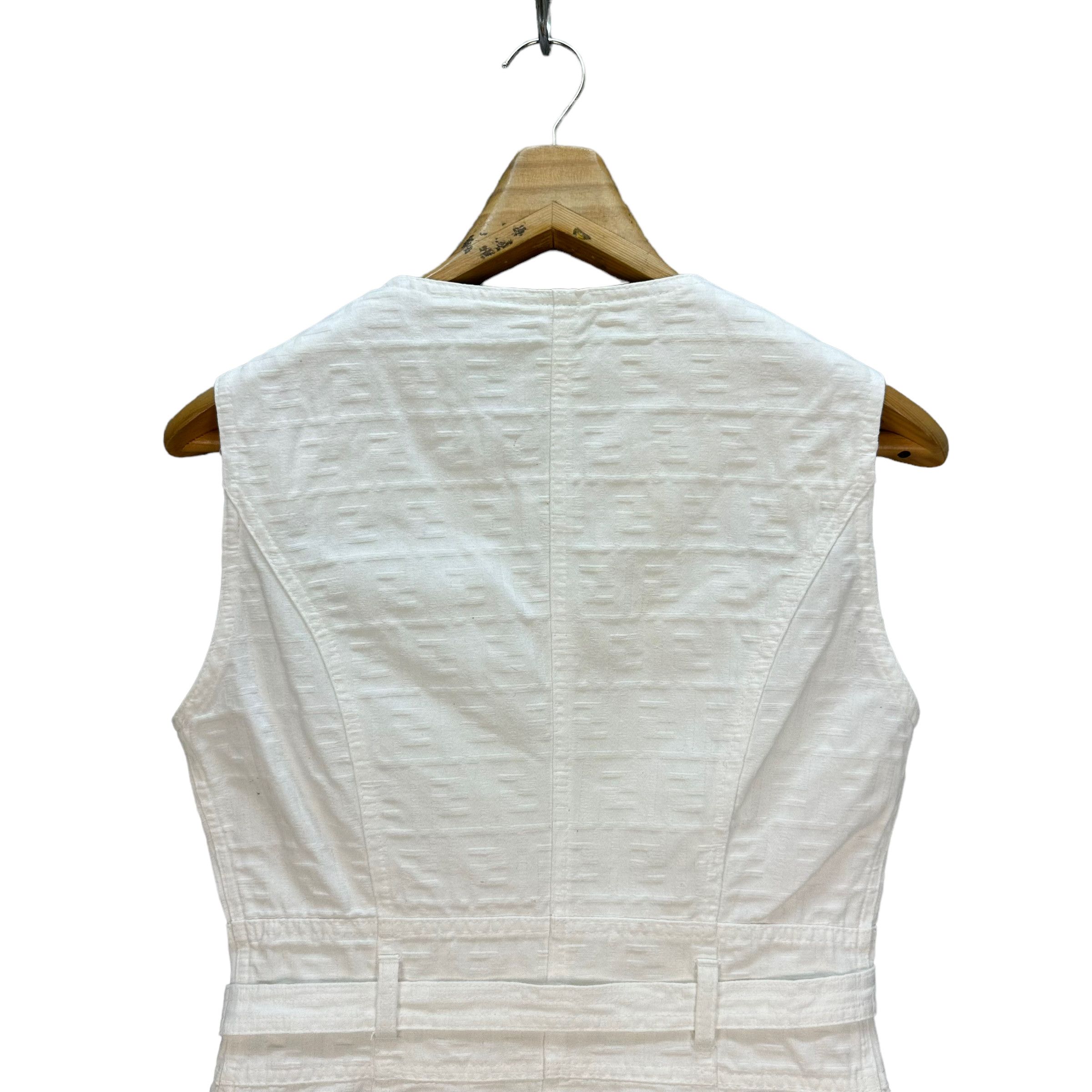 Fendi FENDI MONOGRAM SLEEVELESS BELTED JACKET # Size M / US 6-8 / IT 42-44 - 11 Thumbnail