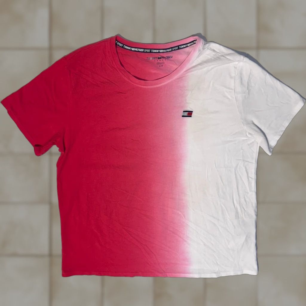 Tommy Hilfiger Tommy Hilfiger Sport Red & White Ombre Soft Stretchy Tshirt - Small Size S / US 4 / IT 40 - 1 Thumbnail