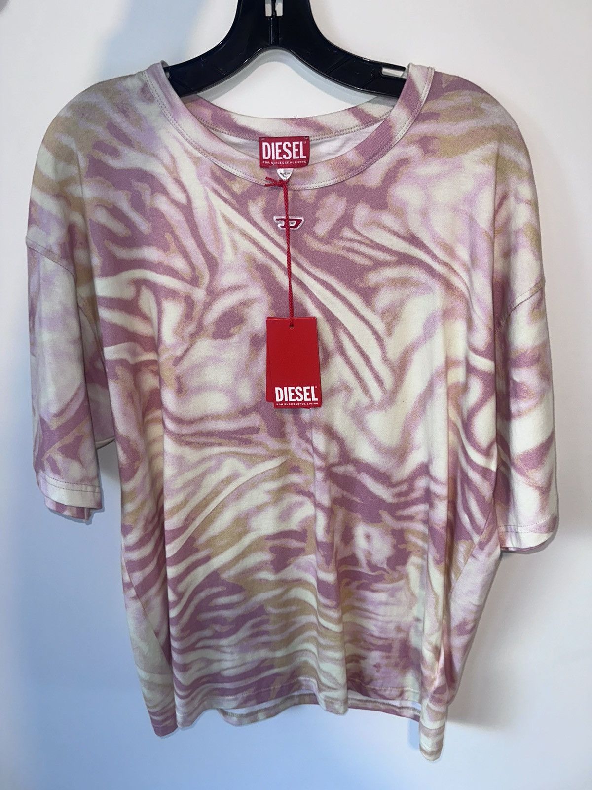 Diesel Diesel “Spiraling Out of Control” Graphic Tee (Pink/Beige) Size US L / EU 52-54 / 3 - 1 Thumbnail
